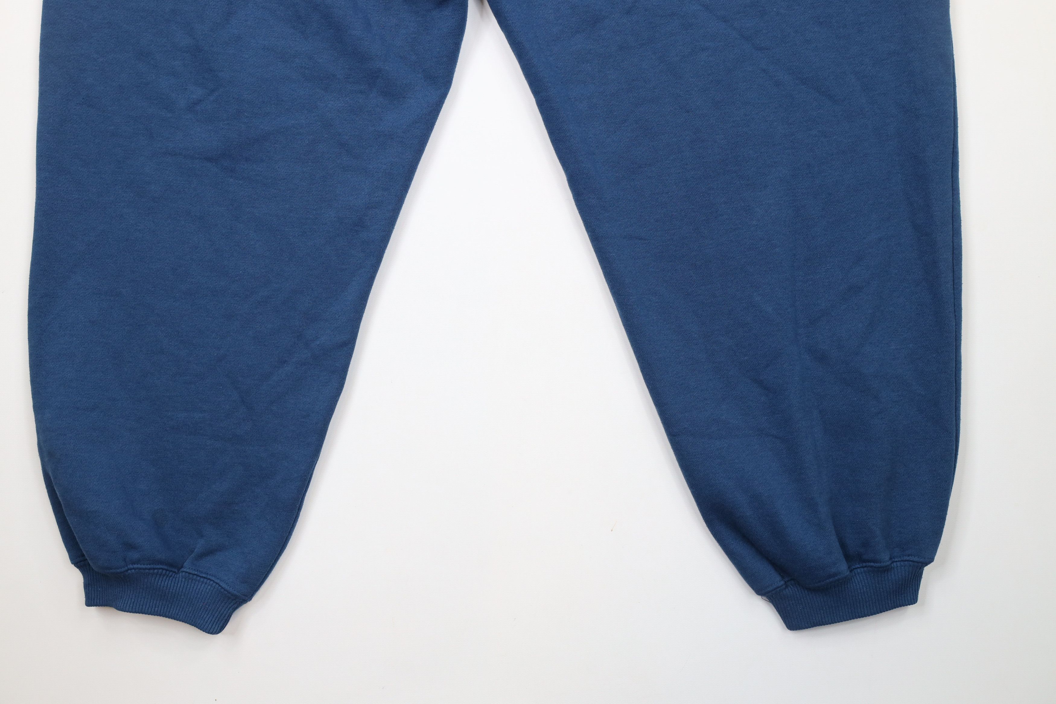 Vintage Vintage 90s Streetwear Blank Cuffed Sweatpants Joggers Blue Size US 36 / EU 52 - 11 Thumbnail