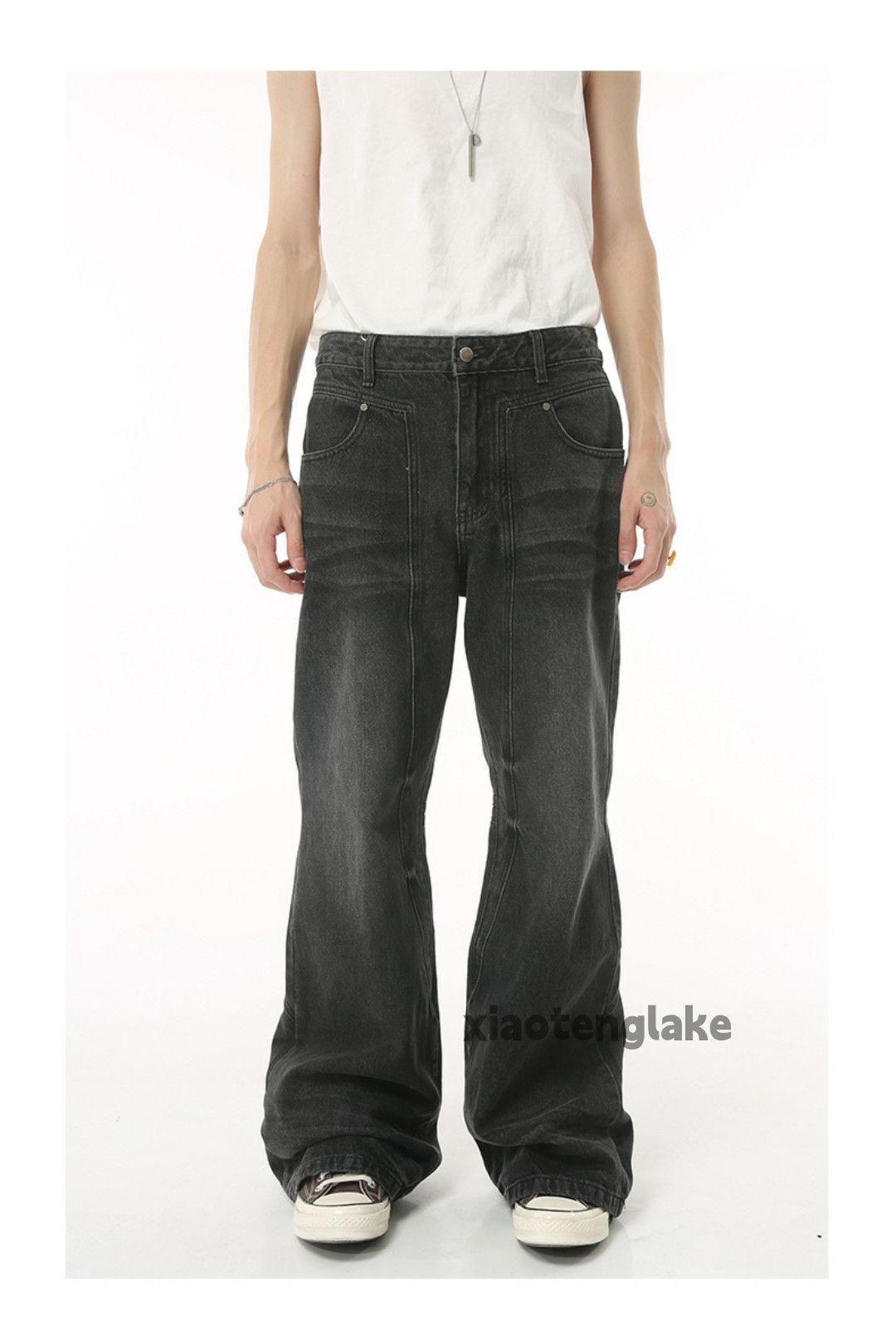 Jean × Vintage washed faded cleanfit yuppie punk disco flared jeans Size US 32 / EU 48 - 3 Thumbnail