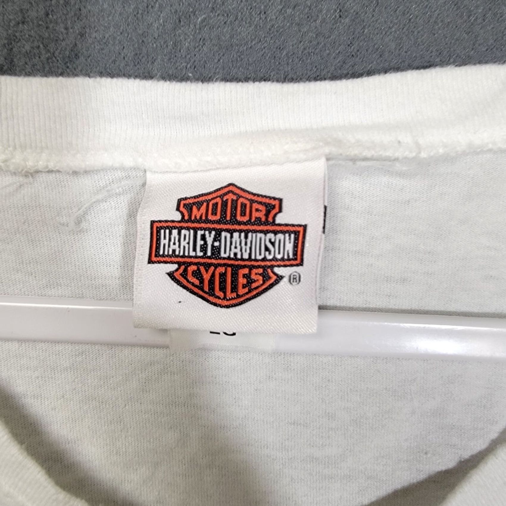 Harley Davidson Harley-Davidson T-Shirt Womens Size L White Logo Motorcycle Temple Texas Crew Neck Short Sleeve 100% Cotton Size L / US 10 / IT 46 - 3 Thumbnail