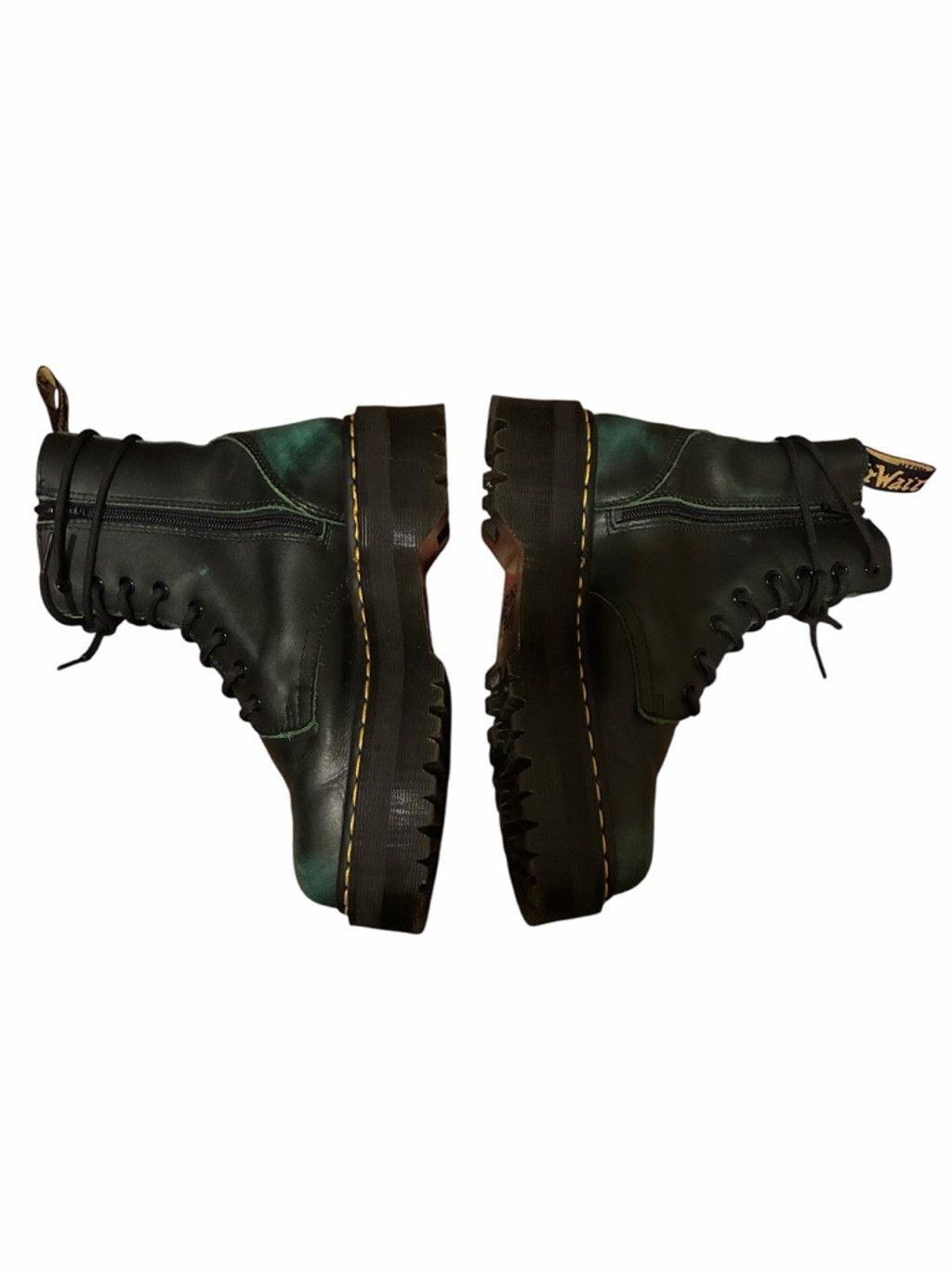 Dr. Martens Dr. Martens Jadon Rub off Black Green Platforms Size 8 Size US 8 / IT 38 - 3 Thumbnail