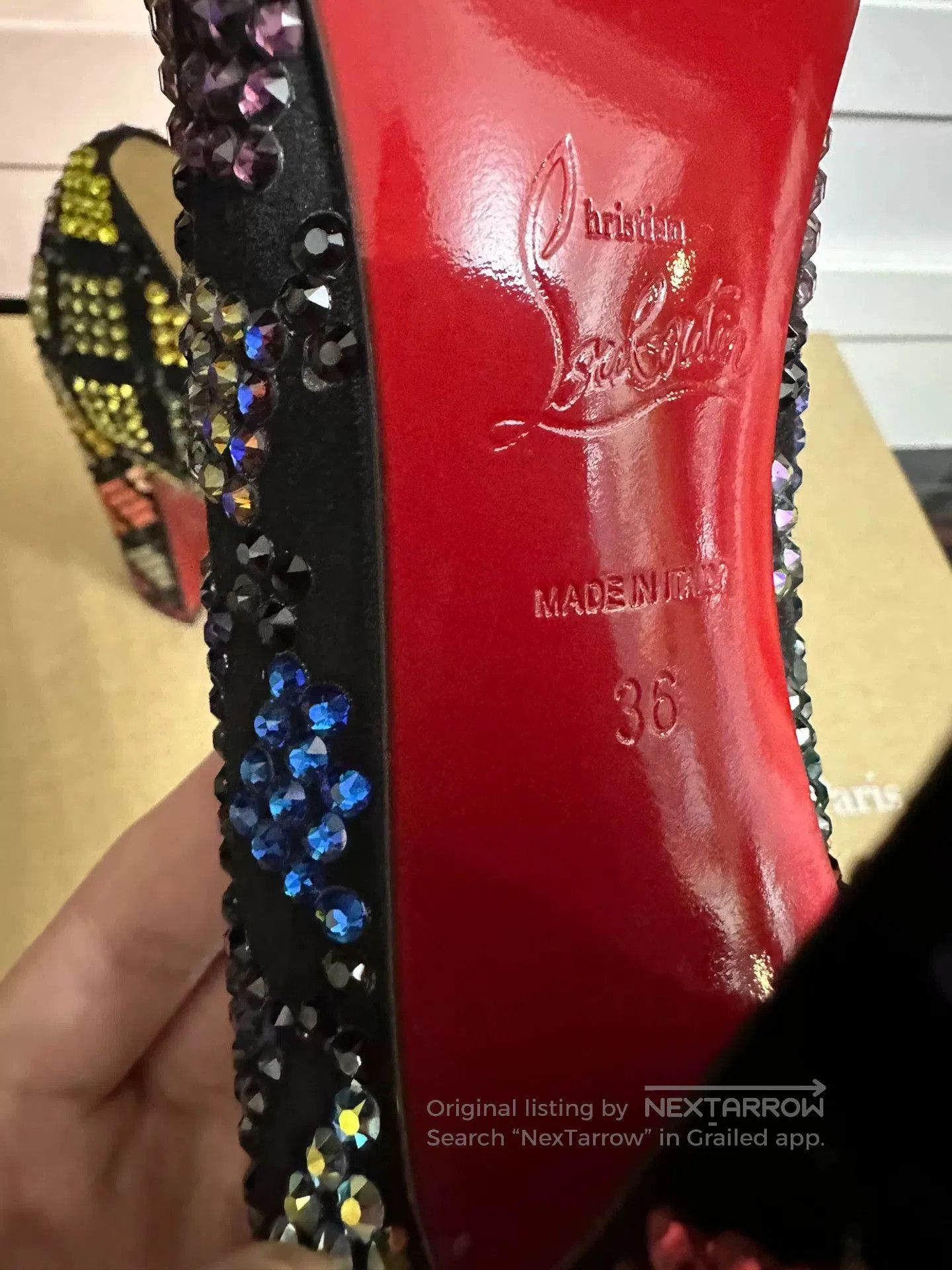 Christian Louboutin Christian Louboutin Crystal Embellished Heels. Size US 5 / IT 35 - 7 Thumbnail