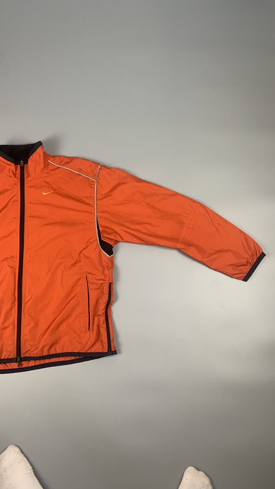 Nike × Vintage Nike vintage track jacket orange swoosh Size US L / EU 52-54 / 3 - 4 Thumbnail