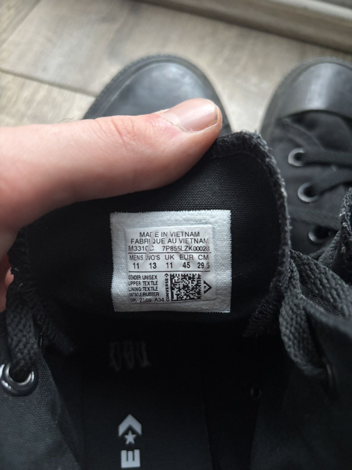 Converse Converse Chuck Taylor All Star - All Black Size US 12 / EU 45 - 6 Thumbnail