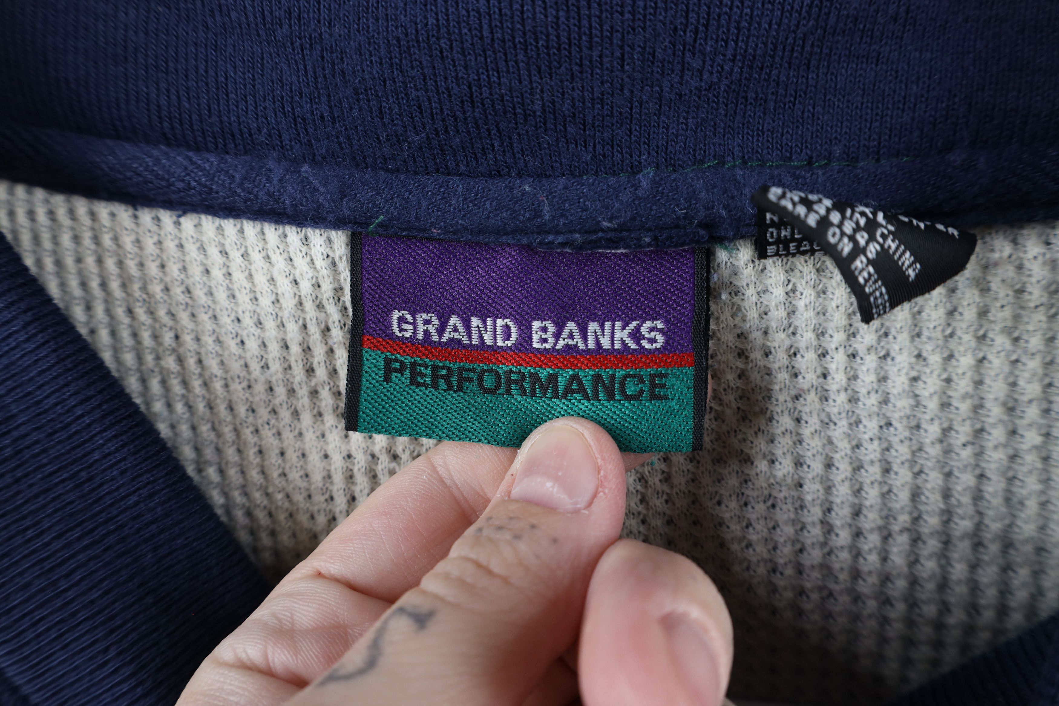 Vintage Vintage 90s Streetwear Thermal Waffle Knit Lined Sweatshirt Size US XL / EU 56 / 4 - 4 Thumbnail