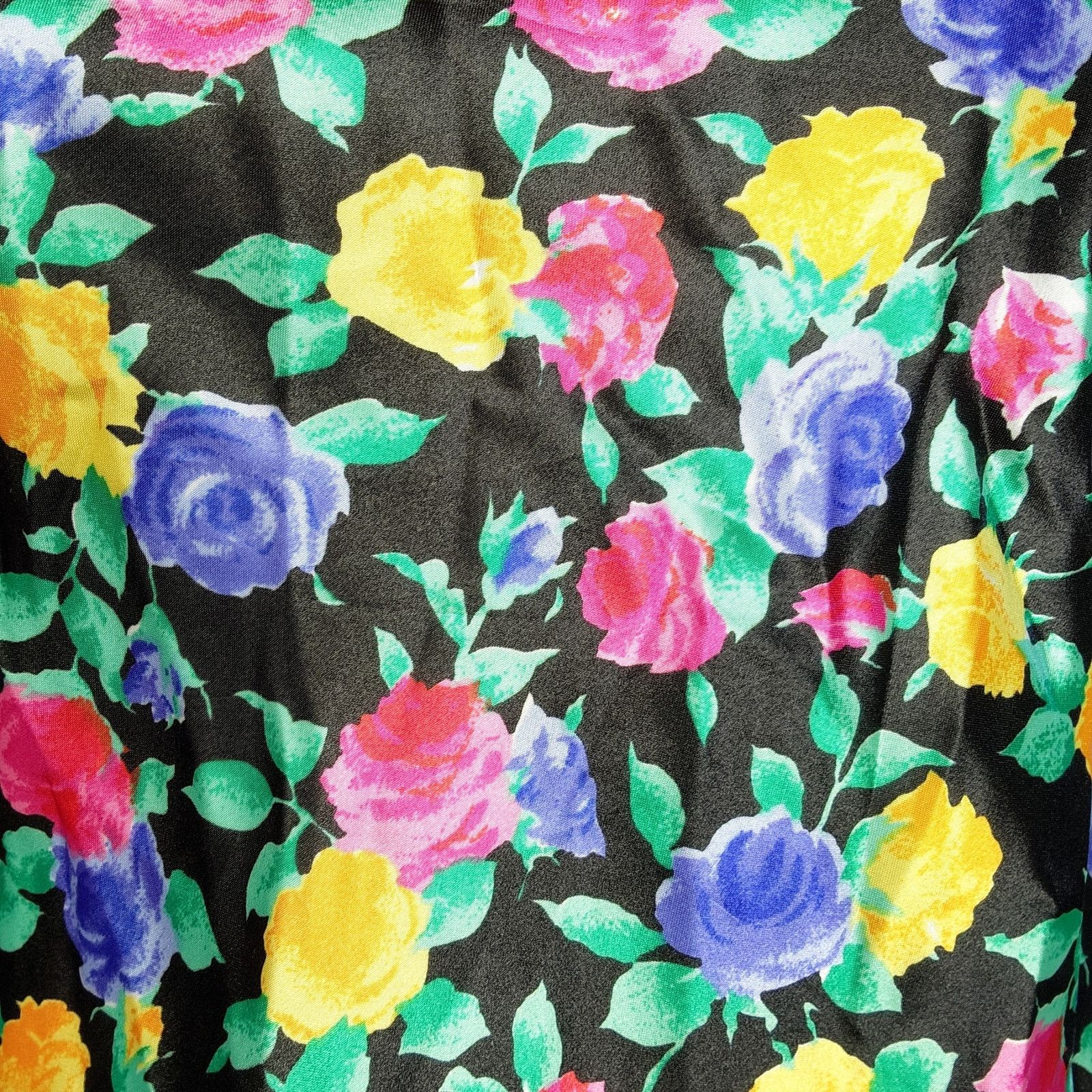 Vintage Vintage Silky Camisole Top Bright Floral Spaghetti Strap L Size L / US 10 / IT 46 - 4 Thumbnail
