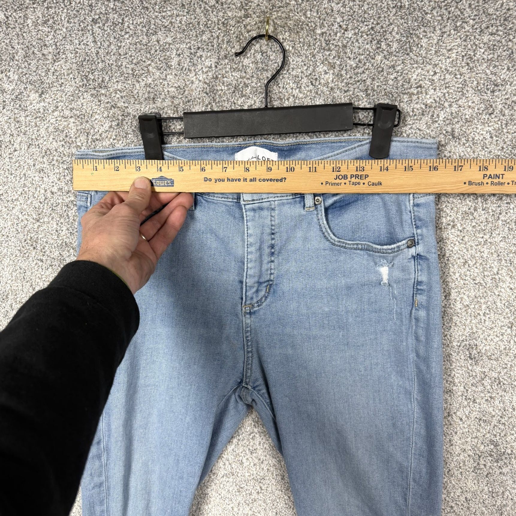 Loft VINTAGE Loft Skinny Crop Jeans Womens 10/30 32x25 Blue Light Wash Raw Hem Stretch Denim Size 32" / US 10 / IT 46 - 2 Thumbnail