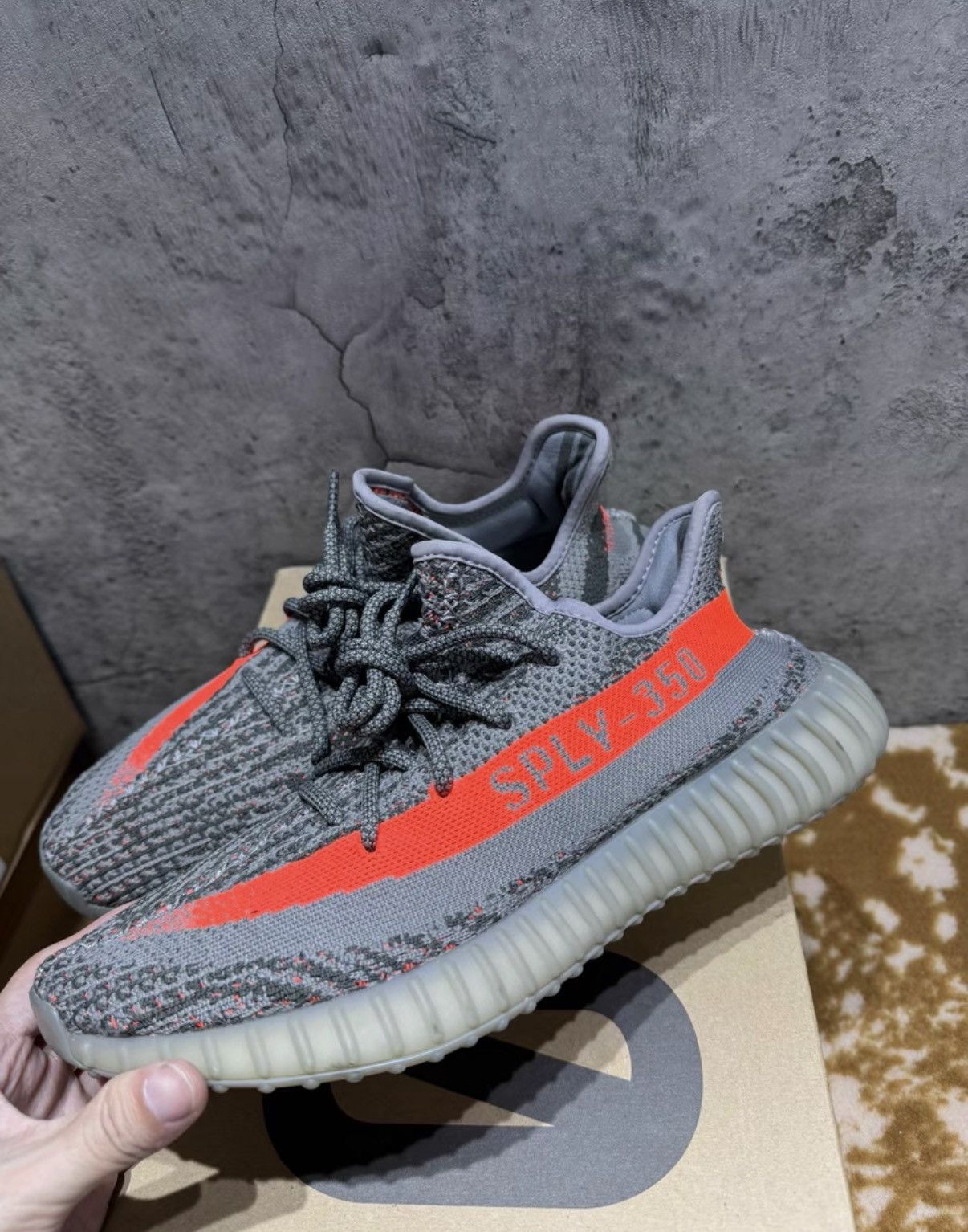 Adidas Adidas Yeezy 350 V2 Grey Orange Static BB1826 K37 Size US 9.5 / EU 42-43 - 2 Thumbnail