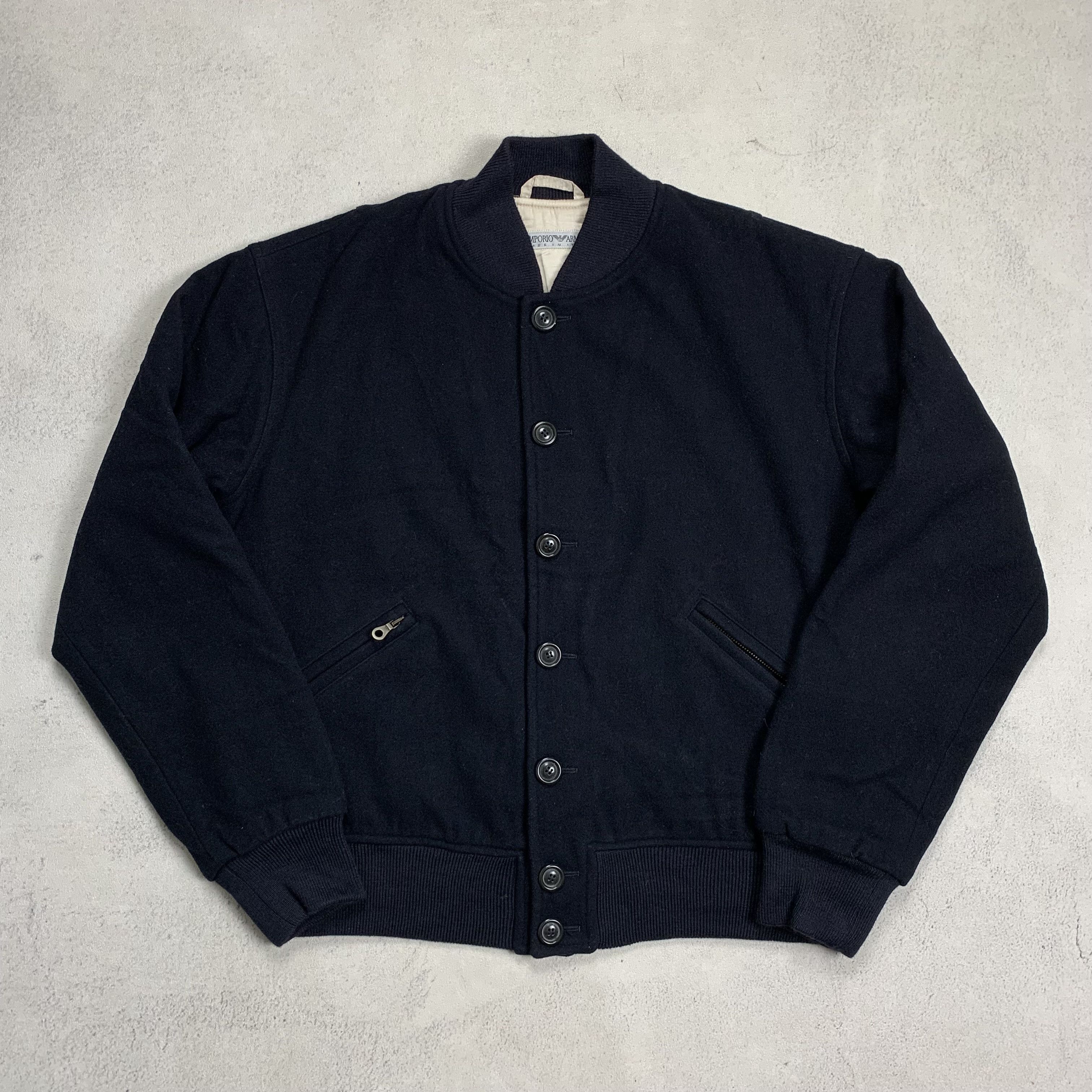 Emporio Armani Vintage Emporio Armani Wool Bomber Jacket Size US M / EU 48-50 / 2 - 3 Thumbnail