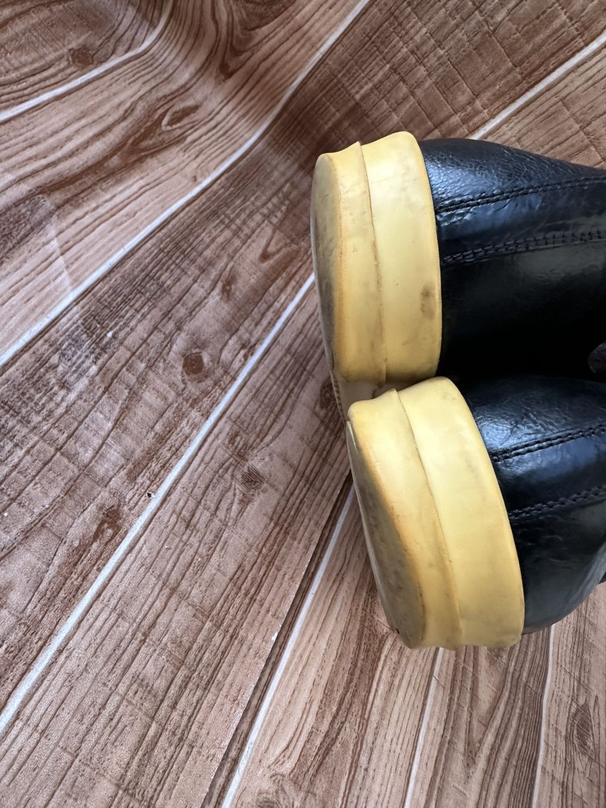 Rick Owens Rick Owens Ramones Mainline Distressed Black Leather Lowtops Size US 8.5 / EU 41-42 - 19 Thumbnail