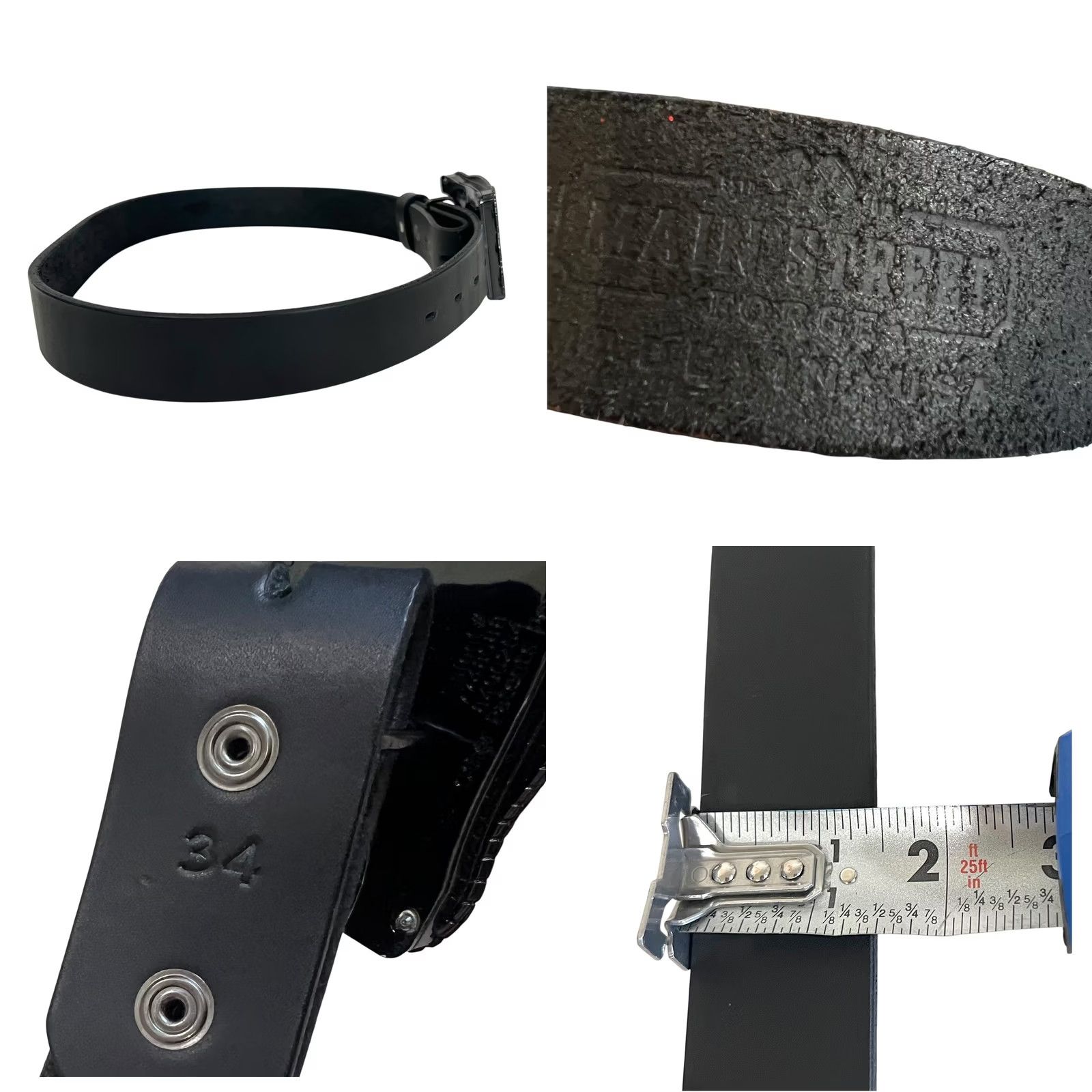 Vintage Tennessee Wallet Buckle Main Street Forge Belt Black Leather Adult Size 34 Belt Western Cowboy Tennessee Western Unisex Adults Mens Womens Boys Girls Size 34 - 8 Thumbnail