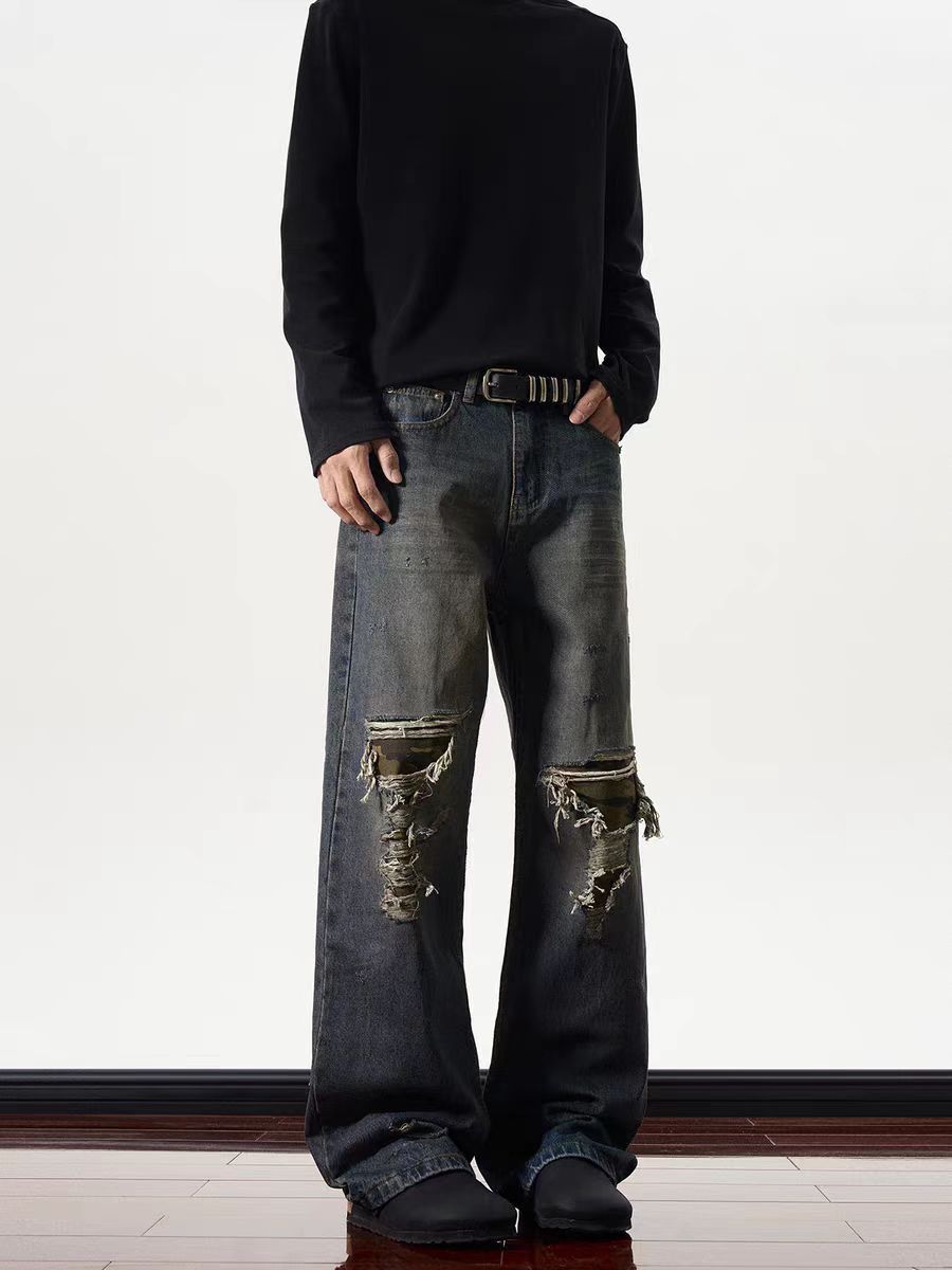 Designer × Jean × Vintage High street ripped and distressed baggy jeans Size US 32 / EU 48 - 3 Thumbnail