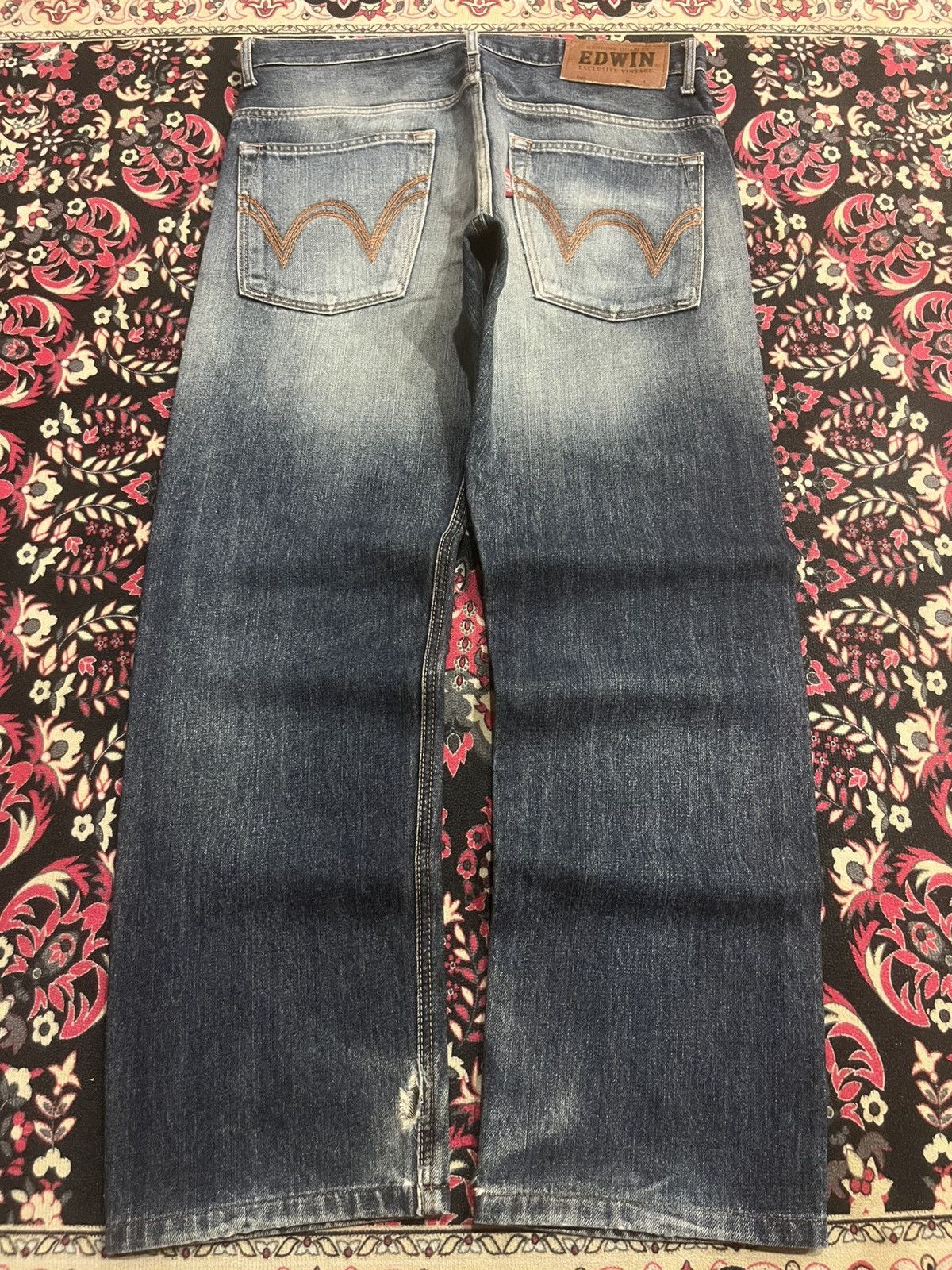 Edwin Vintage Edwin Exclusive Vintage Blue Washed Distressed Jeans Size US 32 / EU 48 - 2 Thumbnail