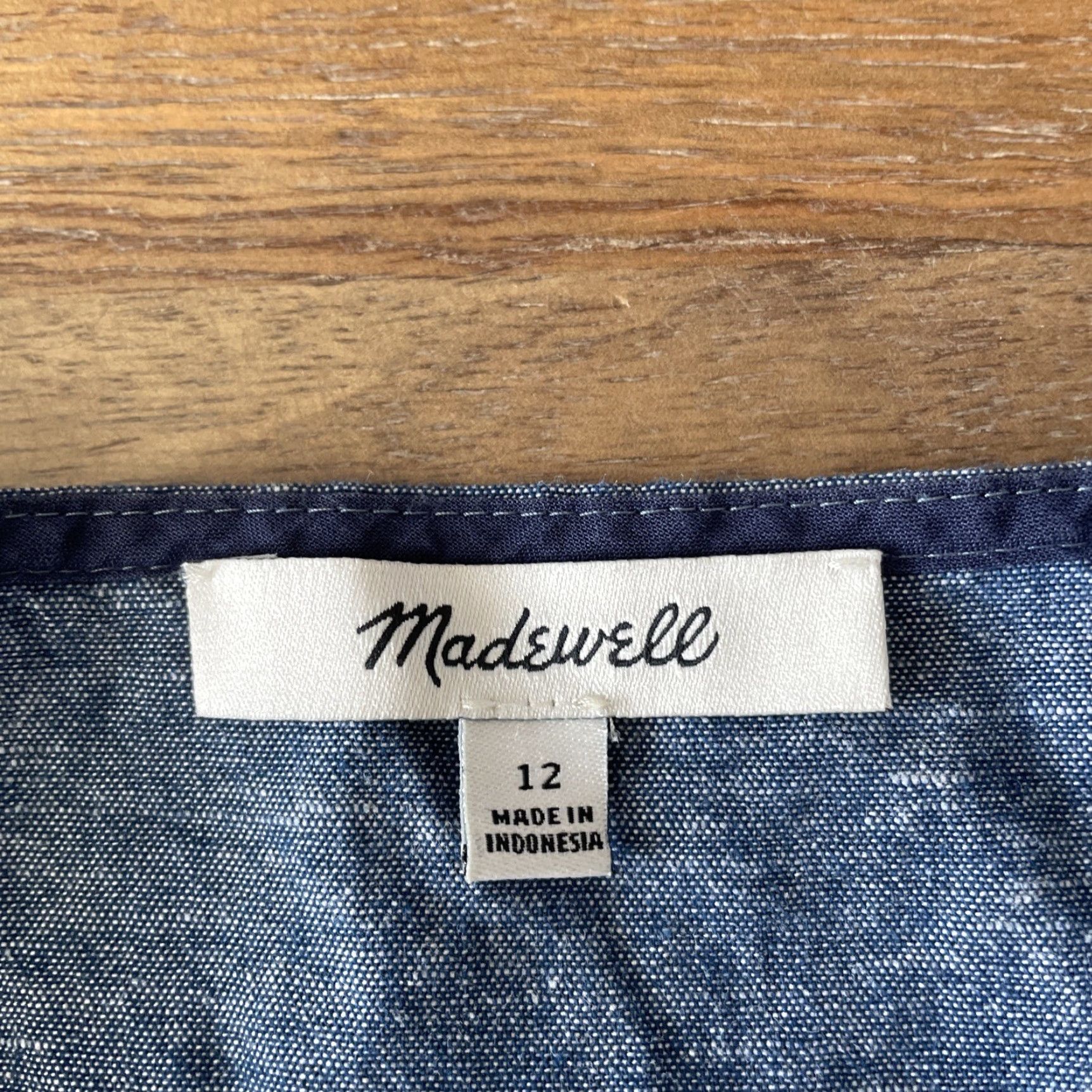 Madewell Madewell Chambray Button Down Shirt Dress Dress 12 Blue Cut Out Spaghetti Shift Women Adult Shirt Size XL / US 12-14 / IT 48-50 - 3 Thumbnail