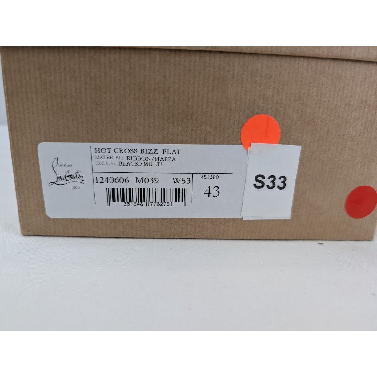 Christian Louboutin o1rshd1 Hot Cross Bizz Flat Slippers in Black/Multicolor Size US 10 / EU 43 - 24 Thumbnail