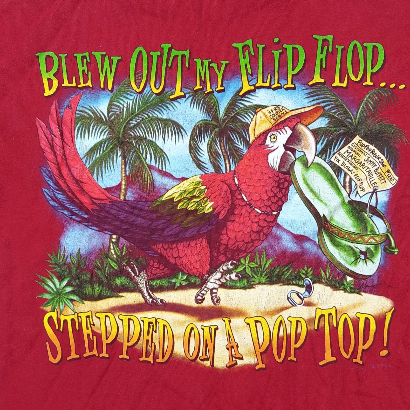 Vintage Vintage Margaritaville T-Shirt S Red Short Sleeve Crew Neck 90s Y2K Parrot Myrtle Beach Graphic Print Mens Shirt Size US S / EU 44-46 / 1 - 6 Thumbnail