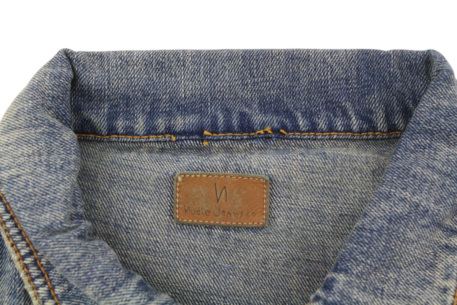 Nudie Jeans M Denim Blue Faded Washed Button-Up Polo Neck Jacket 85884 Size US M / EU 48-50 / 2 - 6 Thumbnail