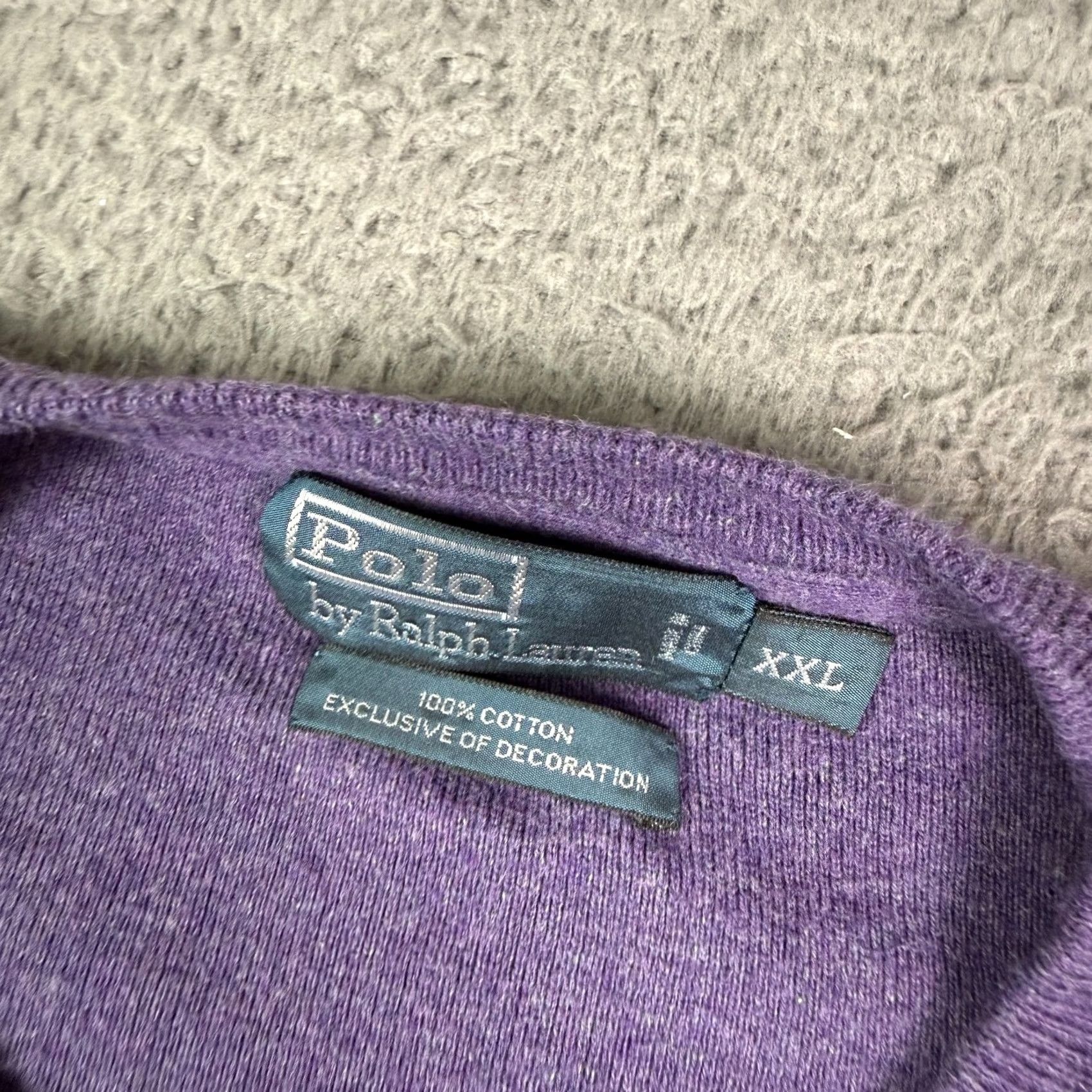 Polo Ralph Lauren VINTAGE Polo Ralph Lauren Crewneck Sweatshirt Mens 2XL Purple Pullover Knit Hoodie Size US XXL / EU 58 / 5 - 3 Thumbnail