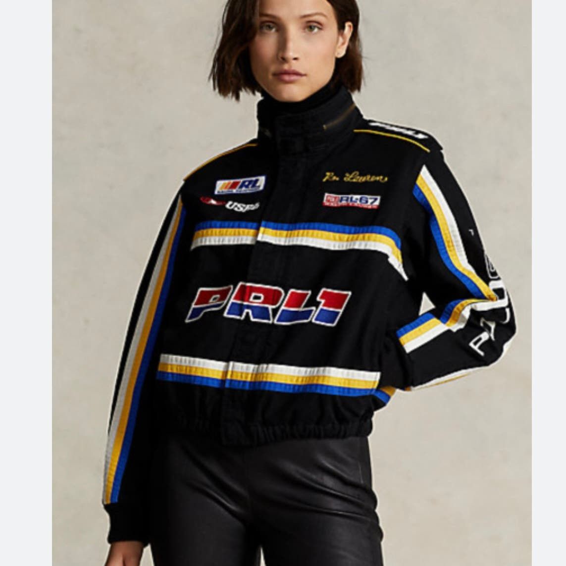 image of Polo Ralph Lauren Ralph Laurent Racing Jacket in Black, Women's (Size Large)