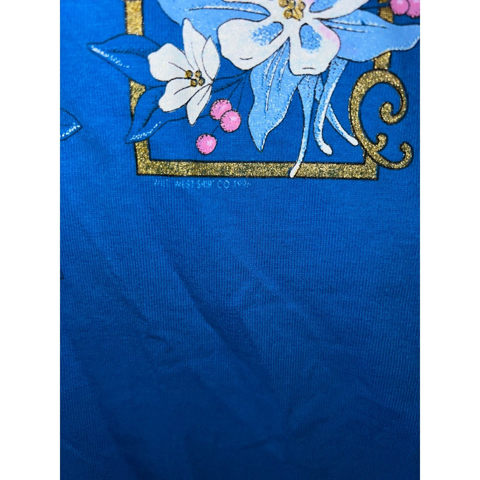Jerzees Vintage Wildflower Shirt Wisconsin Blue Graphic Tee VTG L Size US L / EU 52-54 / 3 - 5 Thumbnail