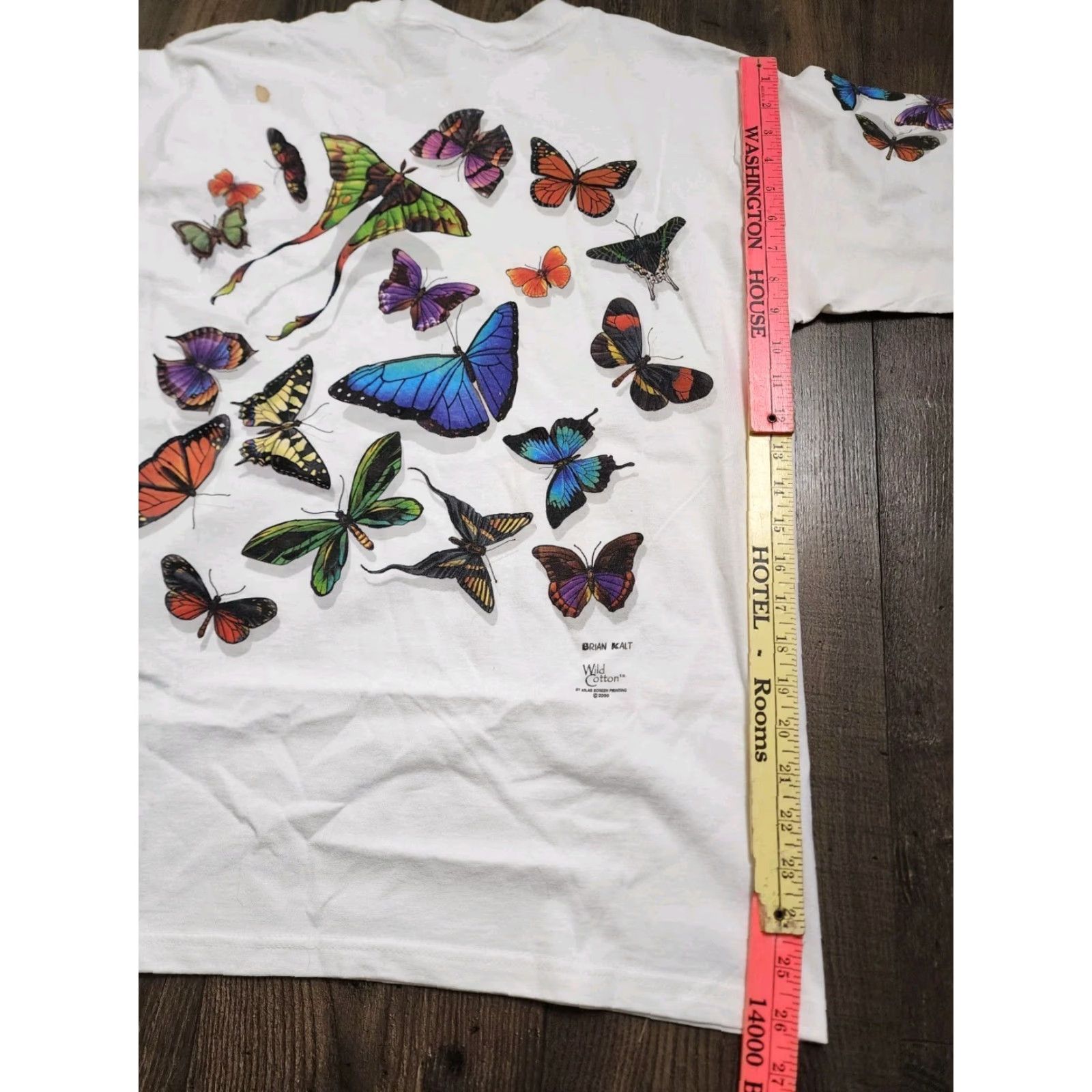 Anvil Vintage Anvil Mens M T-Shirt Florida Butterfly Art 2000s White Crew Neck Size US M / EU 48-50 / 2 - 7 Thumbnail