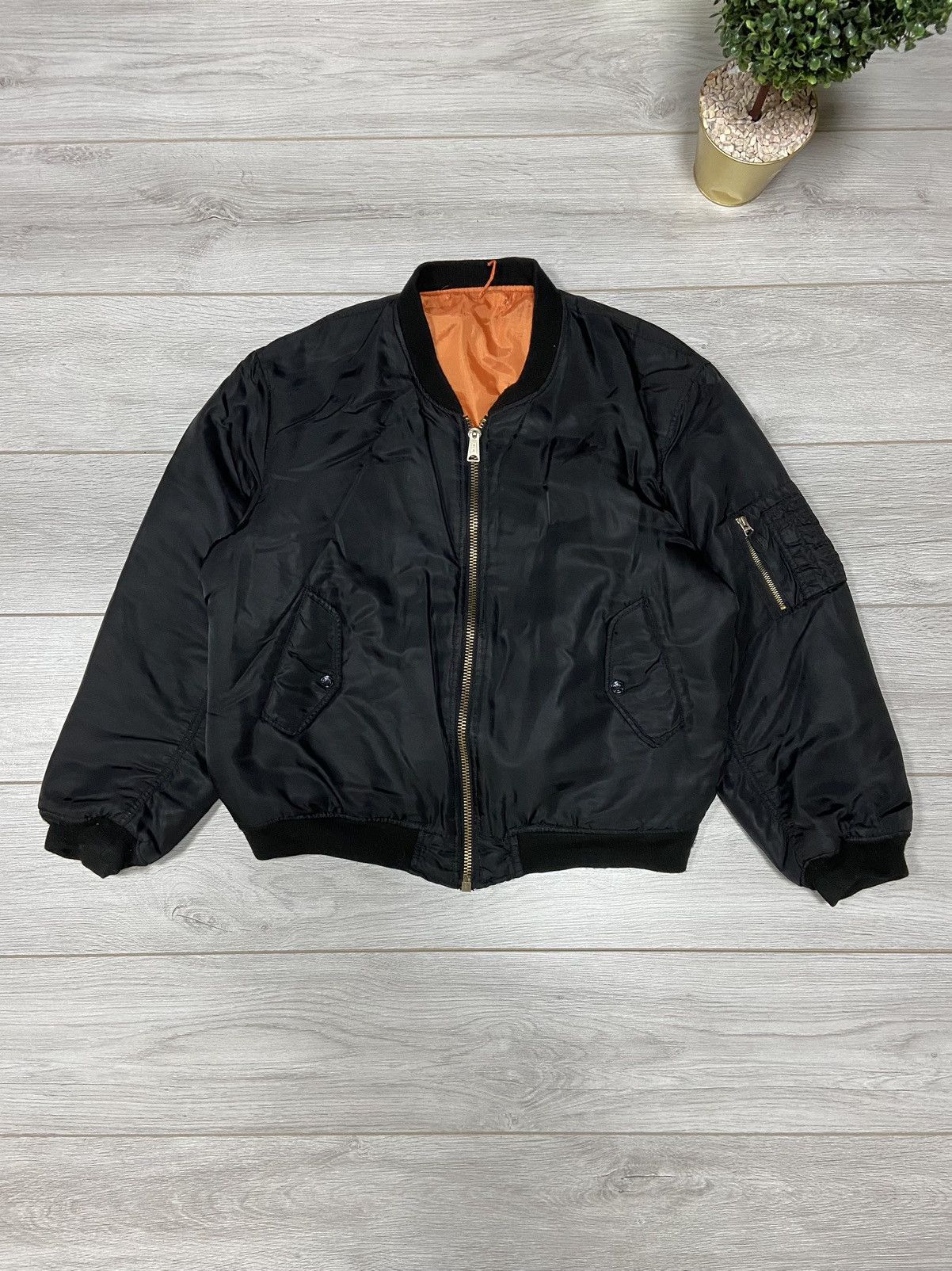 Vintage Ma1 Flyer military Vintage Bomber Jacket double side Size US L / EU 52-54 / 3 - 1 Thumbnail