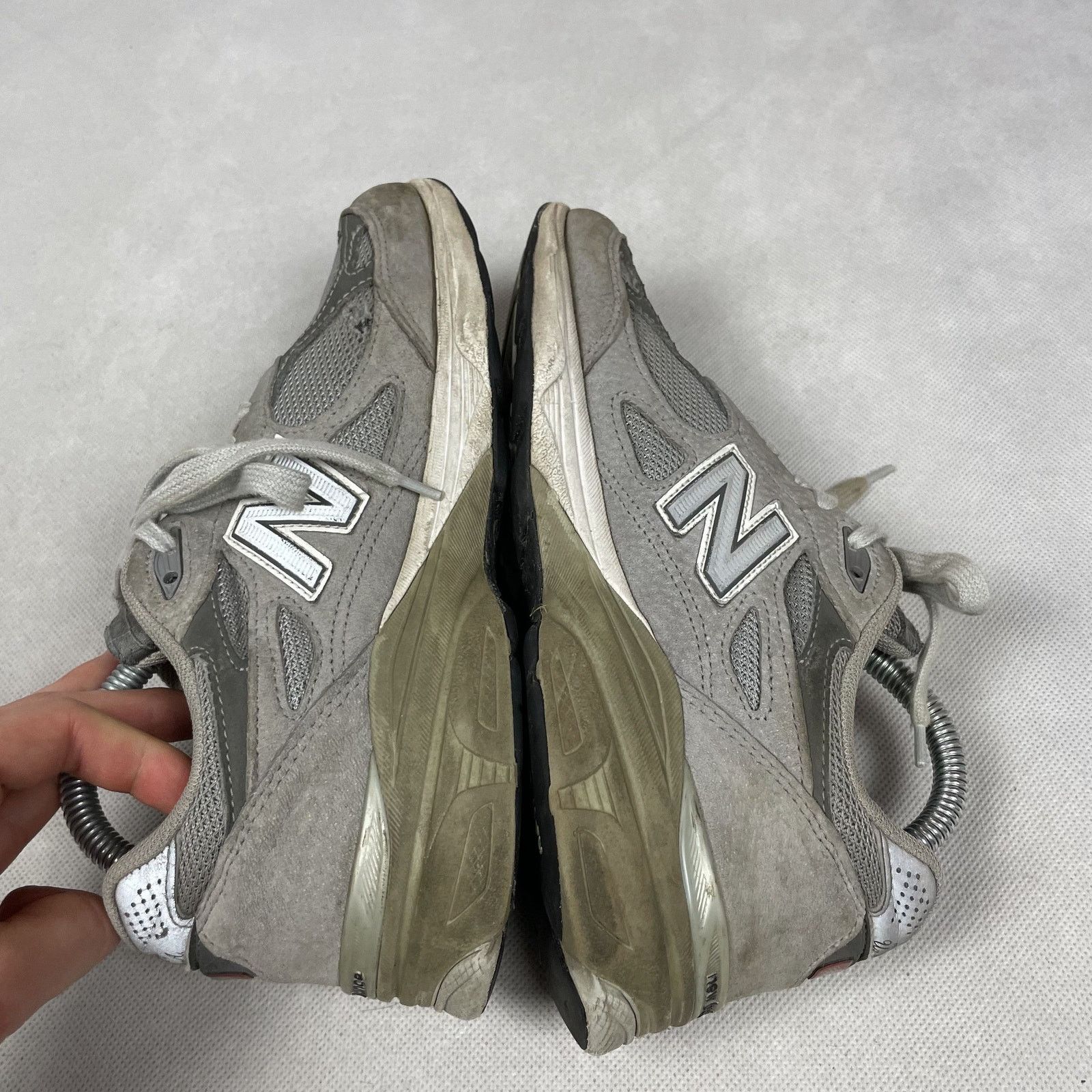 New Balance New Balance Gray Leather Lace Up Athletic Sneaker Shoes Size US 6 / IT 36 - 4 Thumbnail