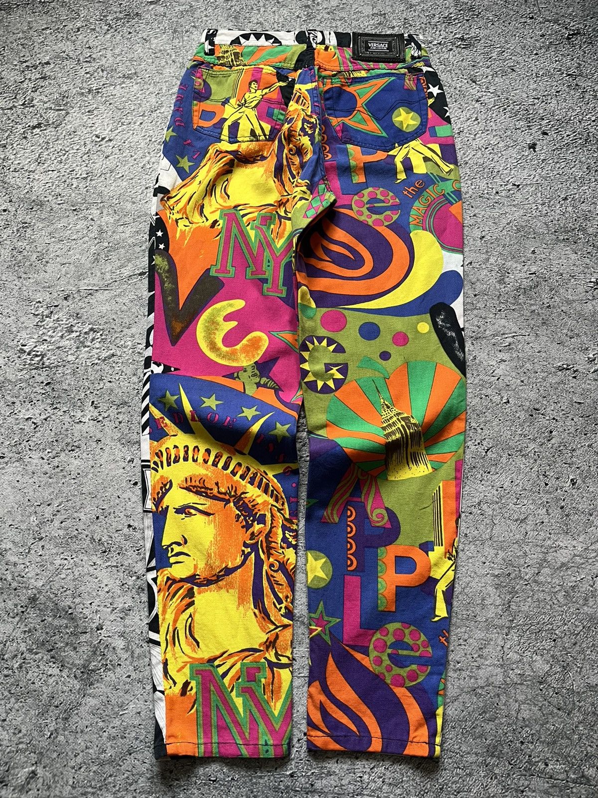 Versace × Versace Jeans Couture × Versus Versace 80’s New York City all print denim jeans pants rare archive Size 31" - 1 Thumbnail