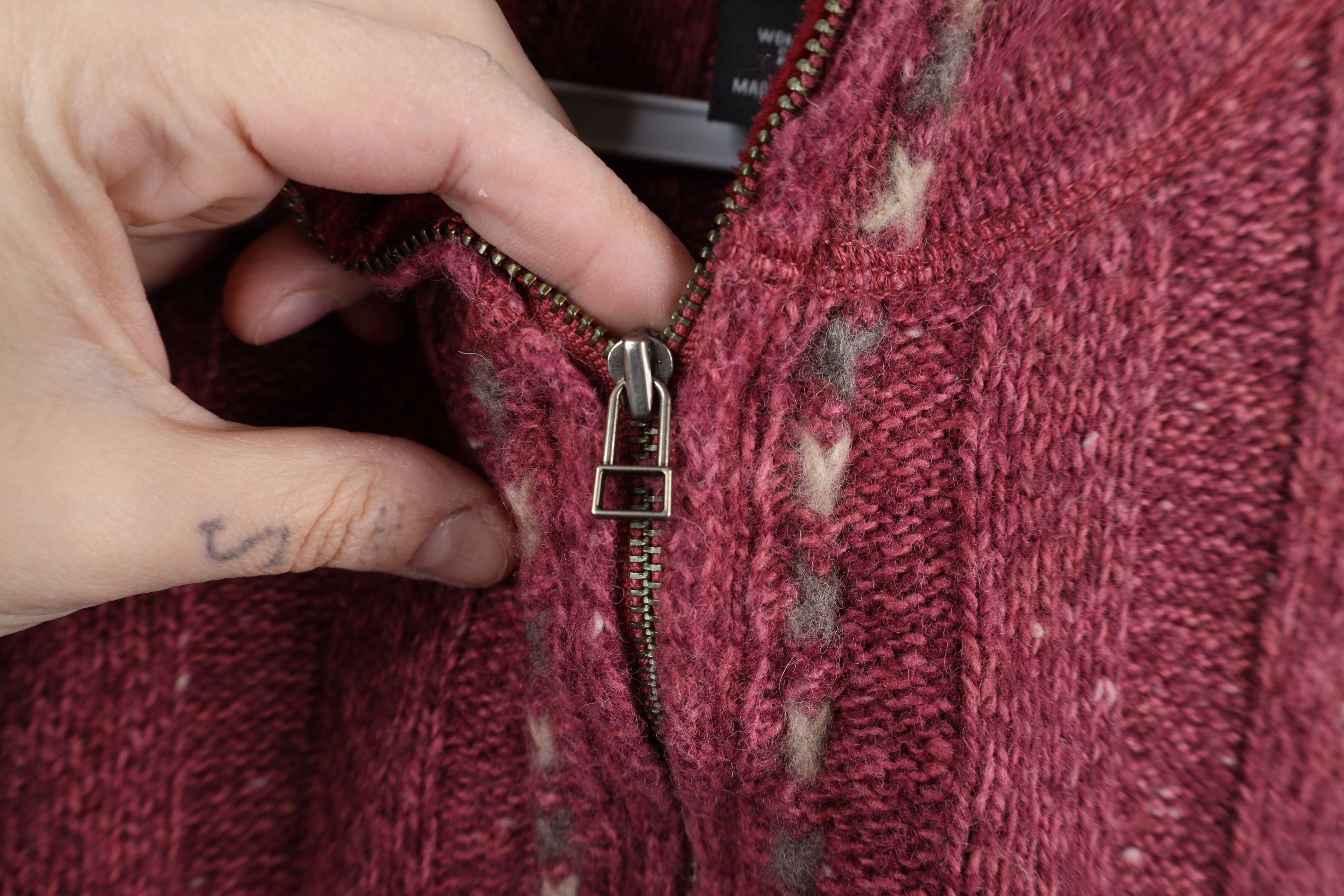 Vintage × Woolrich Woolen Mills Vintage 90s Woolrich Blend Ribbed Knit Half Zip Sweater Pink Size XXL / US 16-18 / IT 52-54 - 4 Thumbnail