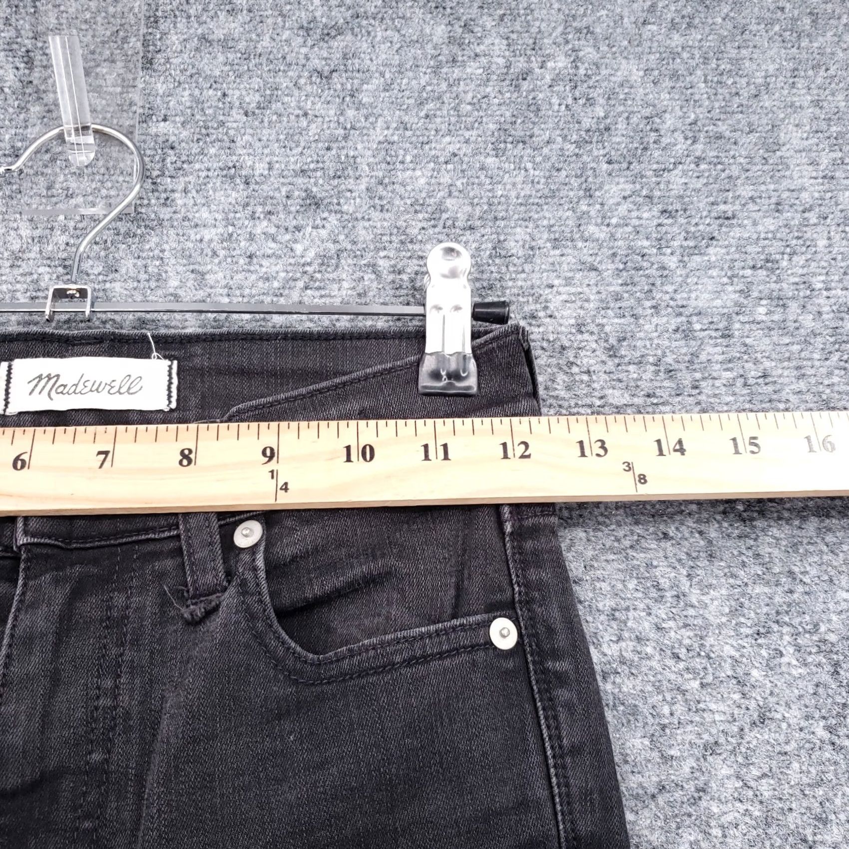 Madewell Madewell Jeans Womens 25 Gray Skinny Stretch High Riser Dark Wash Zip Fly Denim Size 42" / US 20 - 7 Thumbnail