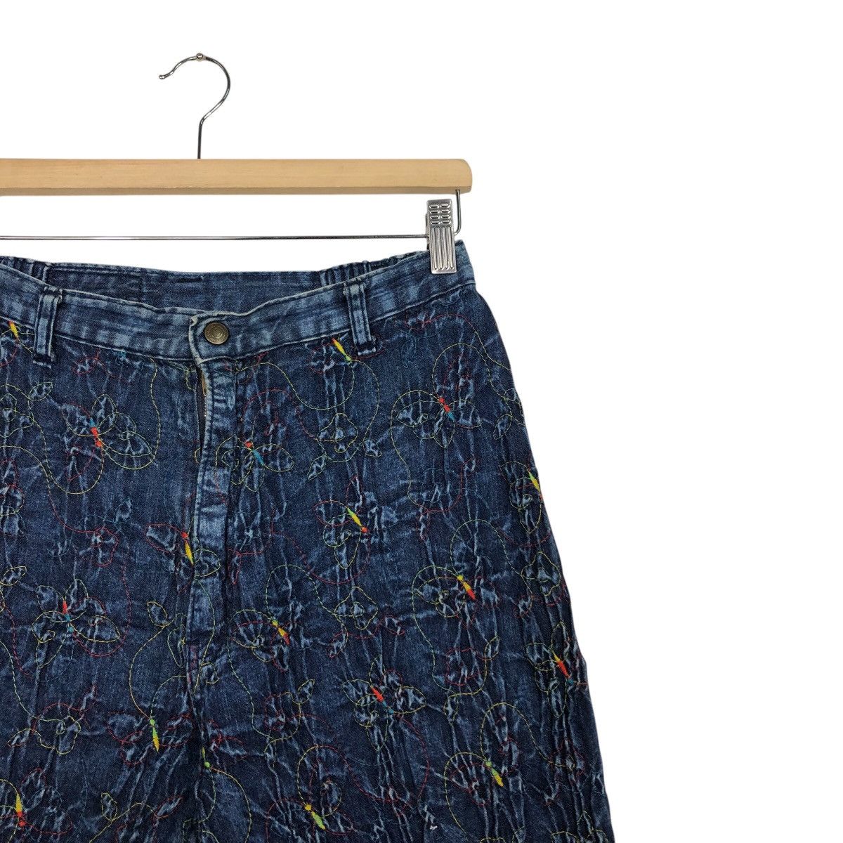 Japanese Brand 📌Vintage Denim Jeans Colourful Quilted Design Size 28" / US 6 / IT 42 - 7 Thumbnail