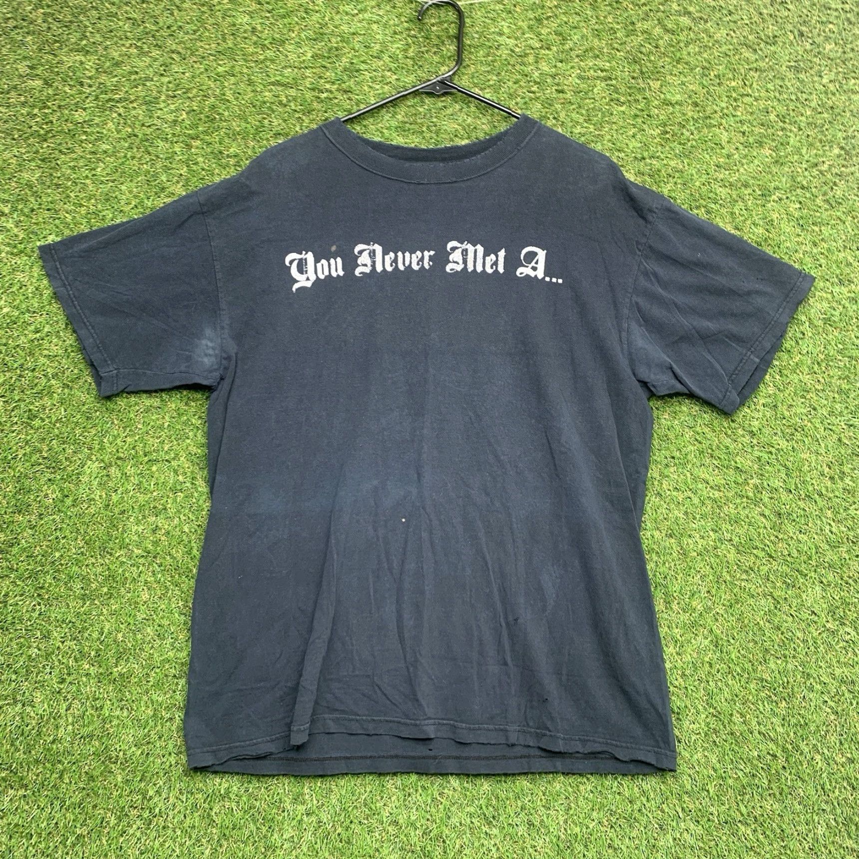 Olive VINTAGE Kid Rock Shirt Mens L Rock Band 90s 2000s Fan Tee Double-Sided Black Cotton Tennessee River Crew Neck Short Sleeve Vintage Man Shirt Size US L / EU 52-54 / 3 - 2 Thumbnail