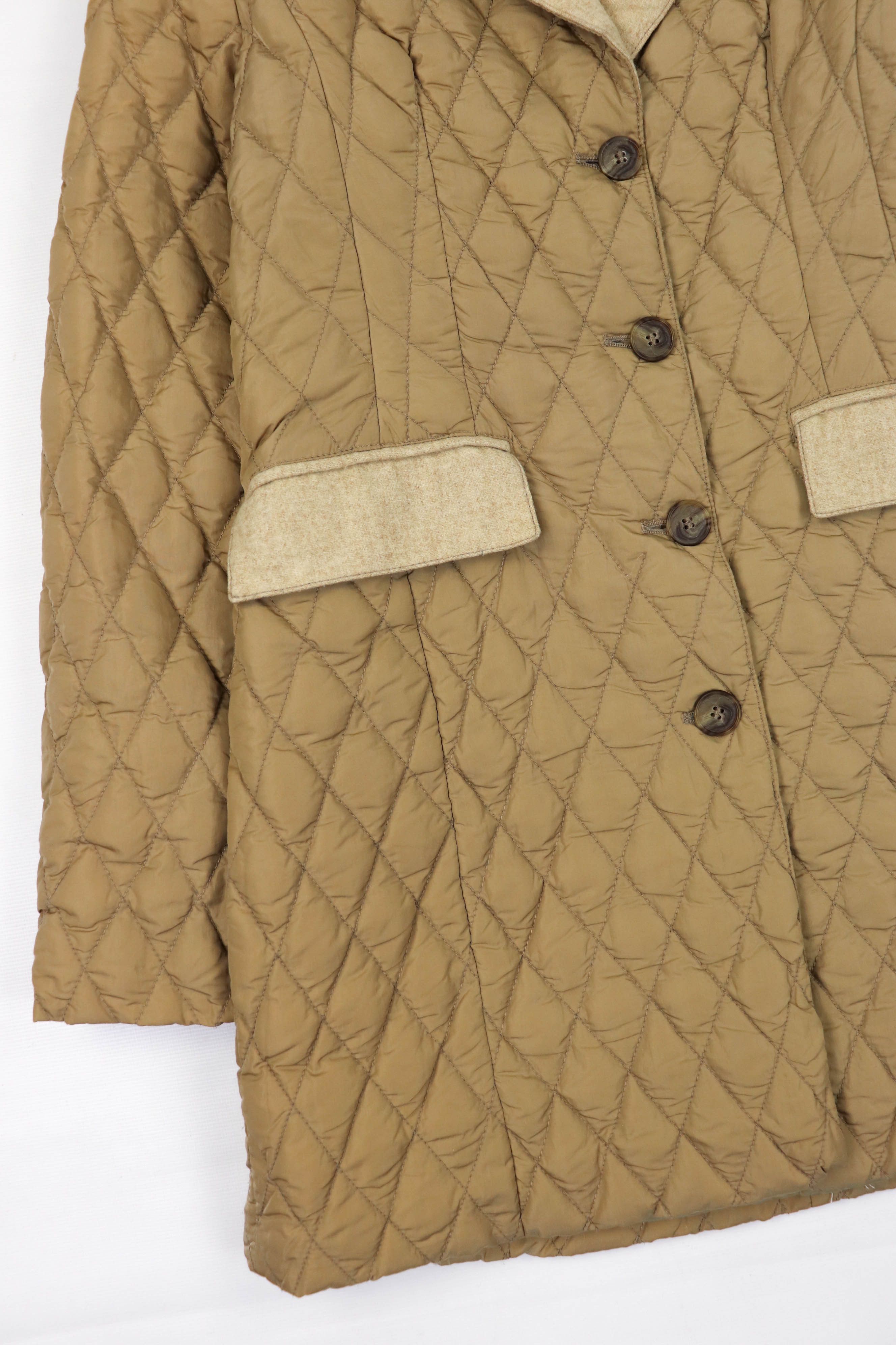 Moncler Vintage Moncler Beige Quilted Nylon Down Puffer Coat Jacket Size XS / US 0-2 / IT 36-38 - 4 Thumbnail