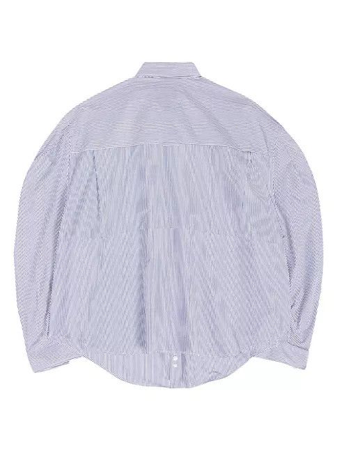 Balenciaga o1bcso1str1124 Twisted Sleeve Shirt in Blue/White Size XS / US 0-2 / IT 36-38 - 4 Thumbnail