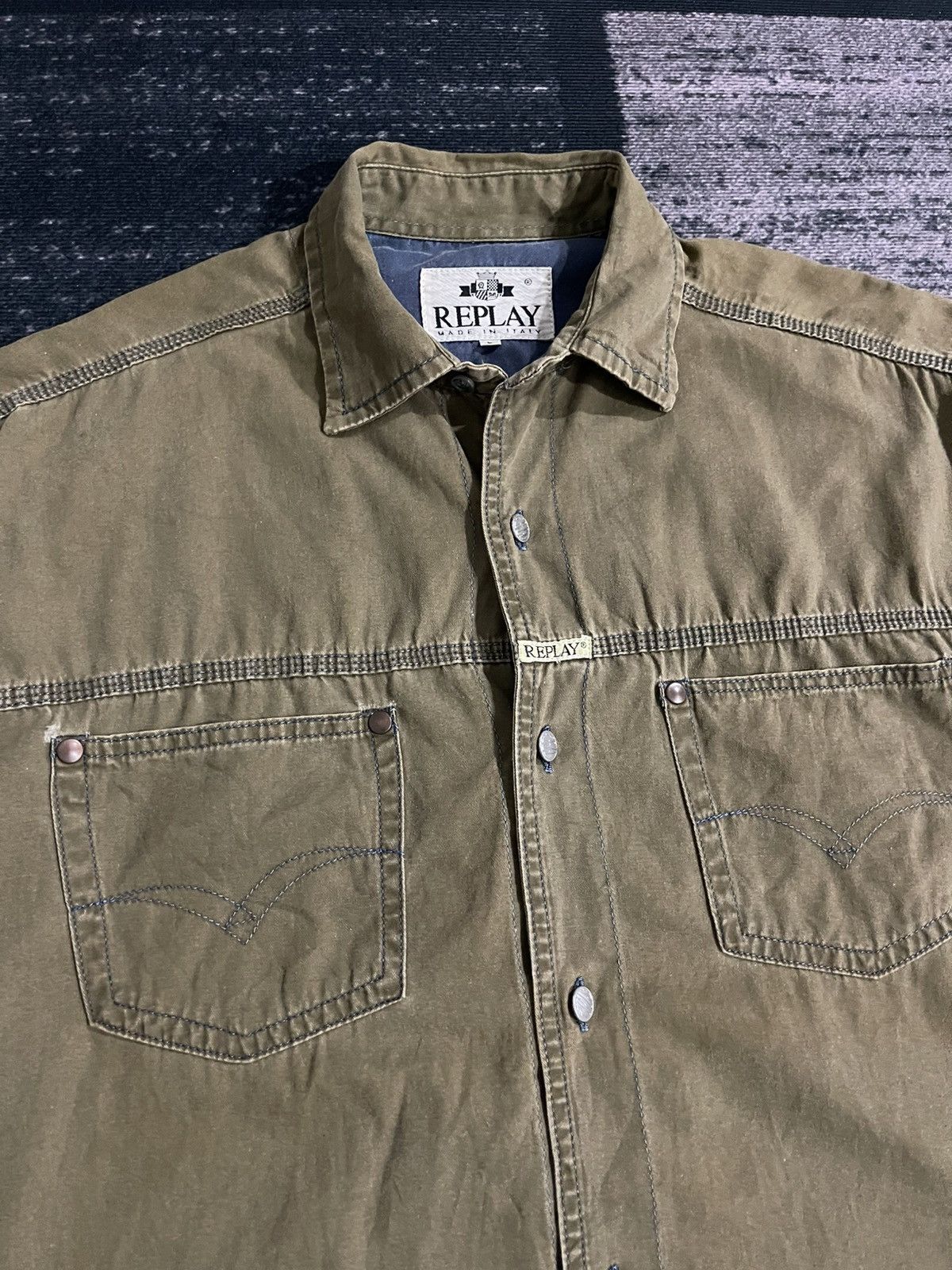 Replay × Vintage Vintage Replay Italy Longsleeve Button Shirt Size US XL / EU 56 / 4 - 6 Thumbnail
