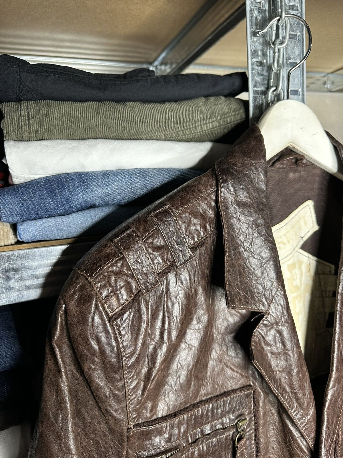 Fratelli Rossetti Fratelli Rossetti Brown Military Leather Jacket Size 48 Size US M / EU 48-50 / 2 - 7 Thumbnail