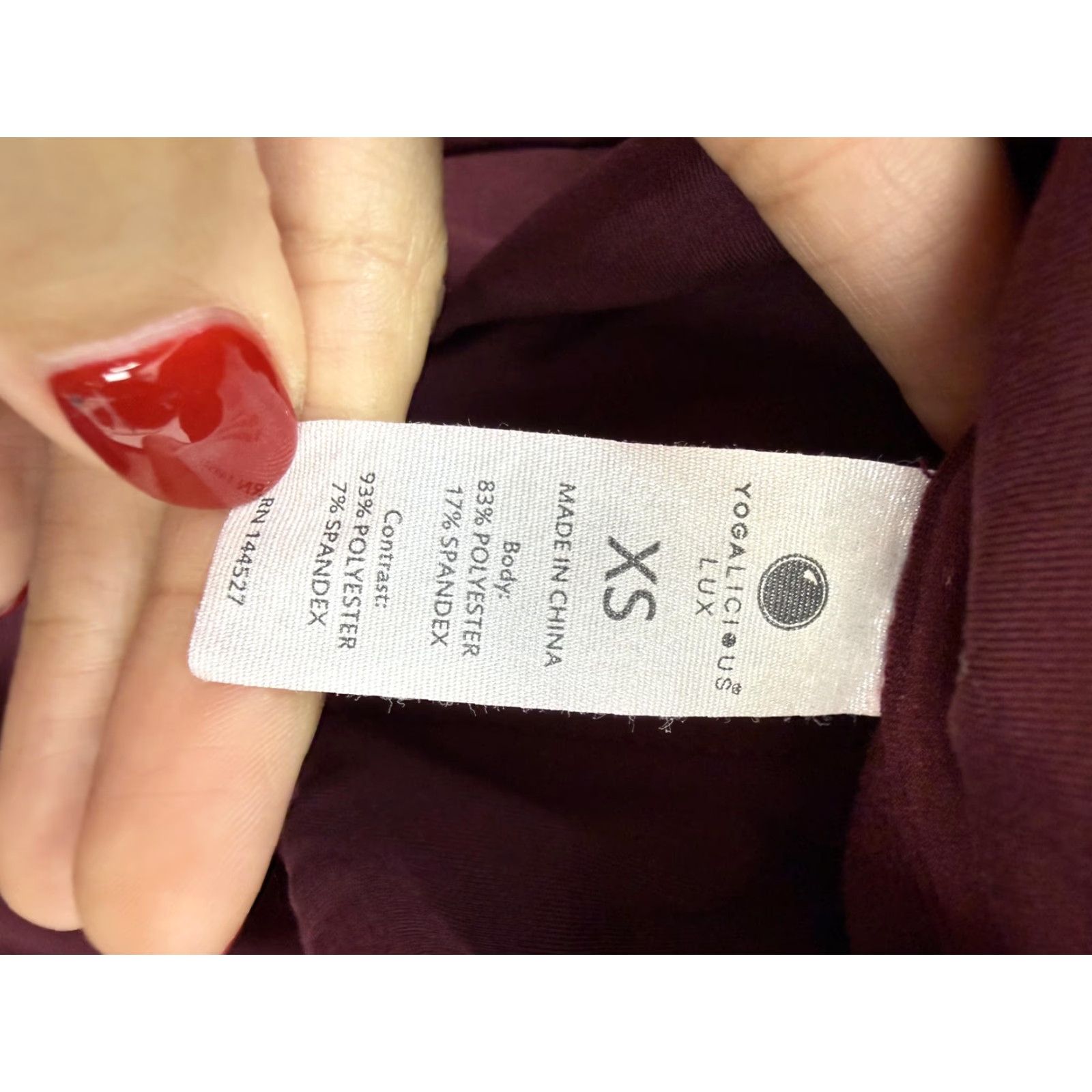 Vintage Yogalicious Lux Womens XS Red Full Zip Track Jacket with Thumbholes, Slim Fit, Jersey Size XS / US 0-2 / IT 36-38 - 4 Thumbnail
