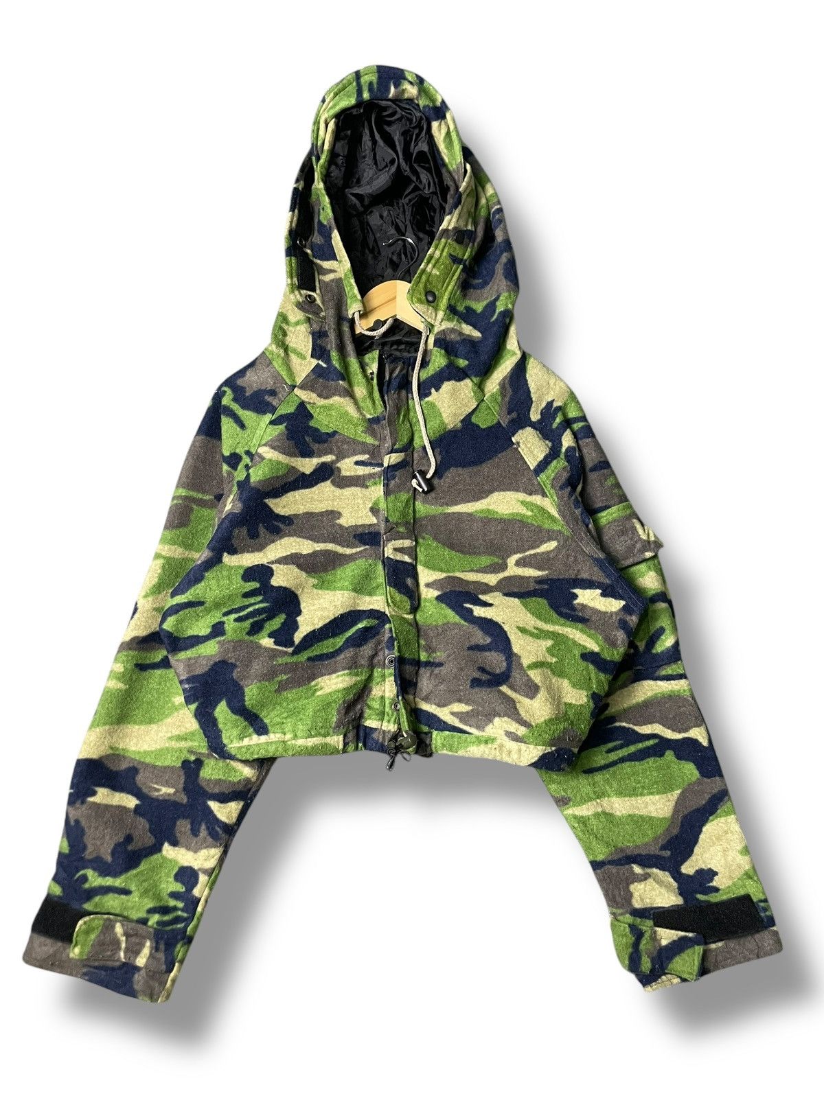 Japanese Brand × Vintage Vintage DEATH Brand Punk Crop Hooded Jacket (88) Size US M / EU 48-50 / 2 - 1 Thumbnail