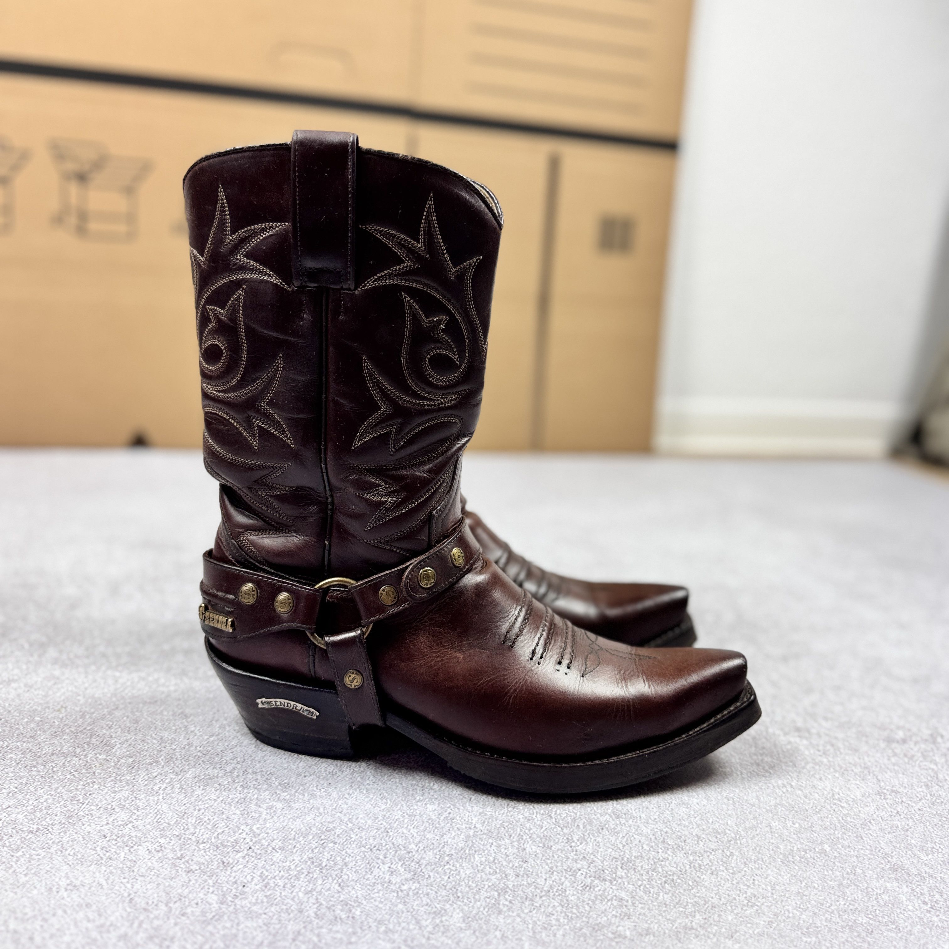 Sendra Sendra Biker Cowboy Western Leather Boots 4672 Size 41 26cm Size US 8 / EU 41 - 3 Thumbnail