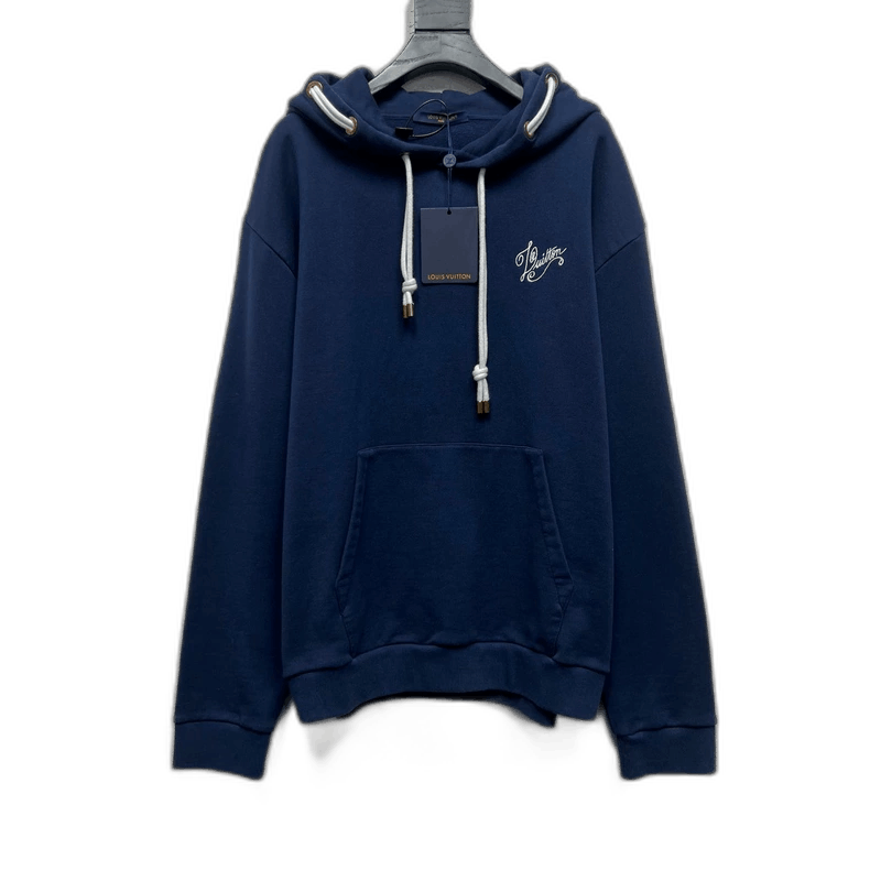Louis Vuitton Louis Vuitton Blue Long Sleeve Hoodie Sweatshirt Size US XL / EU 56 / 4 - 1 Thumbnail
