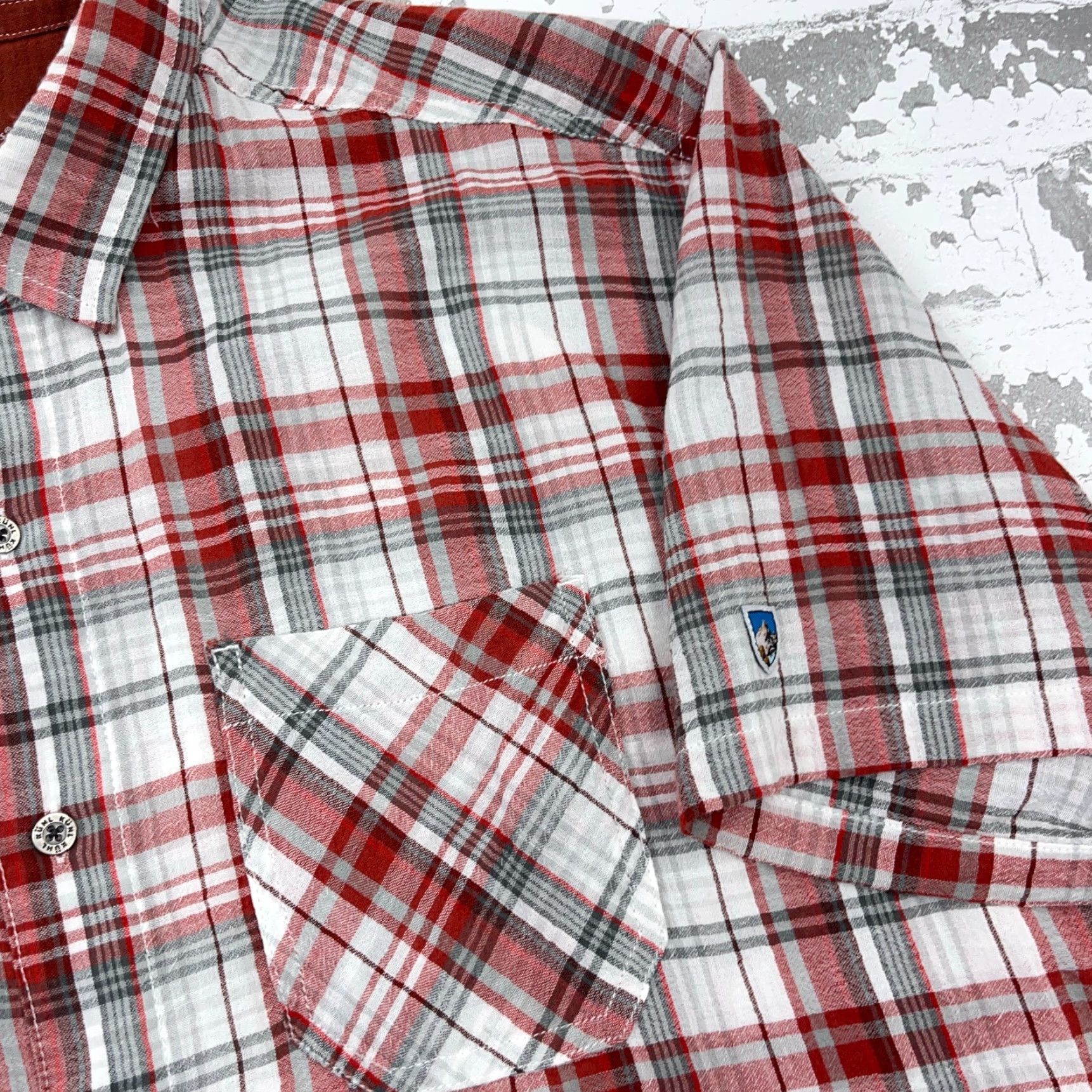 Vintage VINTAGE Kuhl Shirt Men XL Orange White Plaid Button Up Organic Cotton Camp Hiking Pocket Size US XL / EU 56 / 4 - 6 Thumbnail