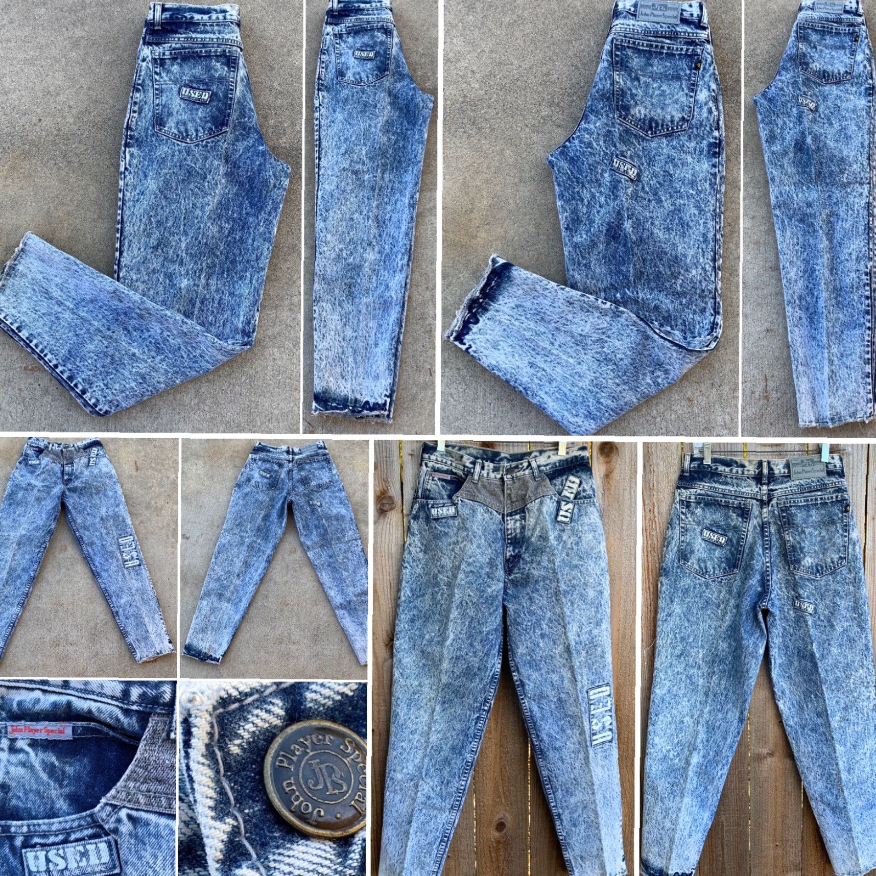 Vintage VINTAGE John Player Special Jeans Acid Wash Blue 31 Waist 30” 5-Pocket Denim High Waist Tight/Tapered Mens Size US 31 - 3 Thumbnail