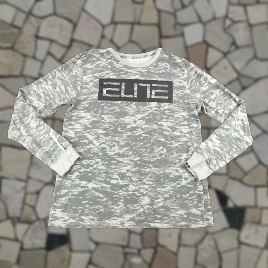 Nike Nike Shirt Womens Large Gray Dri Fit Camo Lightweight Elite Performance Top Gym Size L / US 10 / IT 46 - 1 Thumbnail