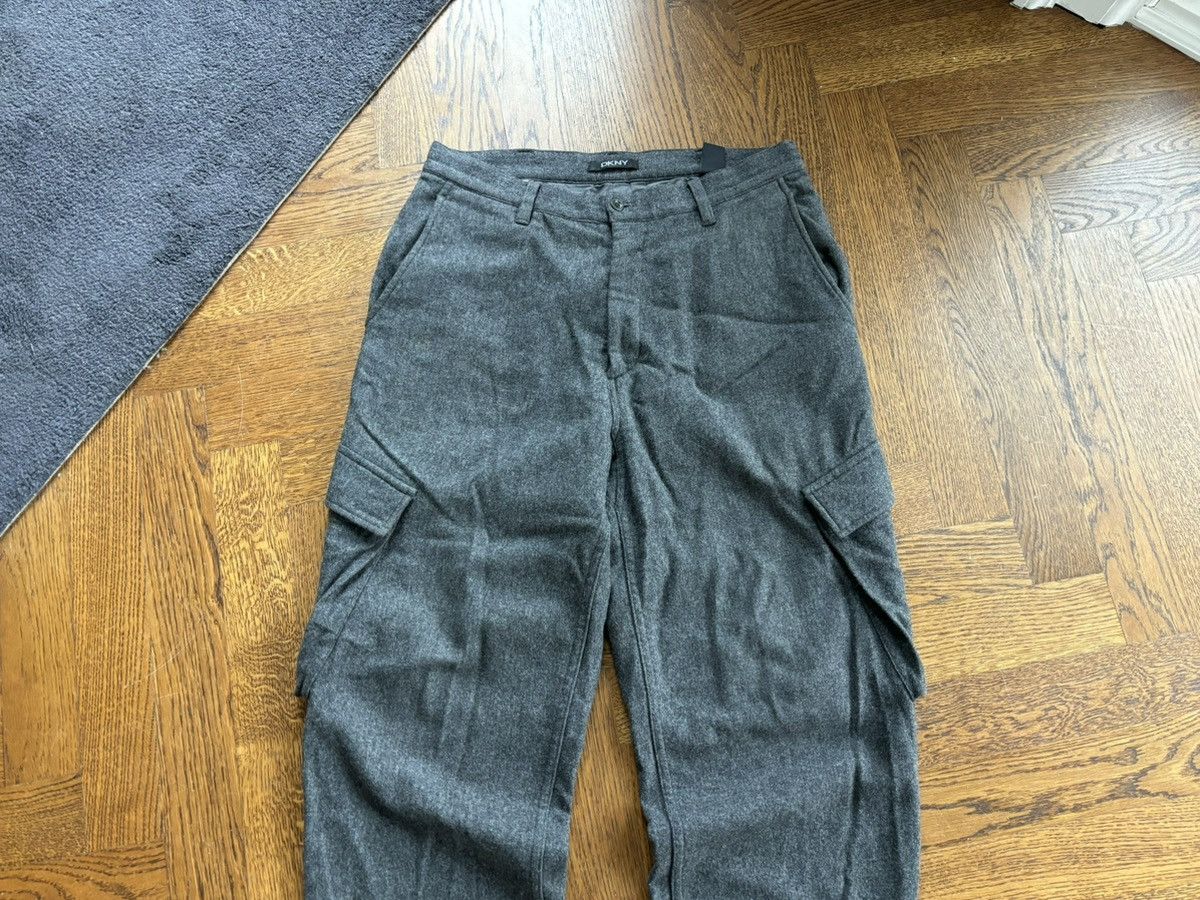 DKNY × Donna Karan × Vintage 1990s DKNY Vintage Cargo Pants Heavyweight Wool 2000s 90s Size US 31 - 17 Thumbnail