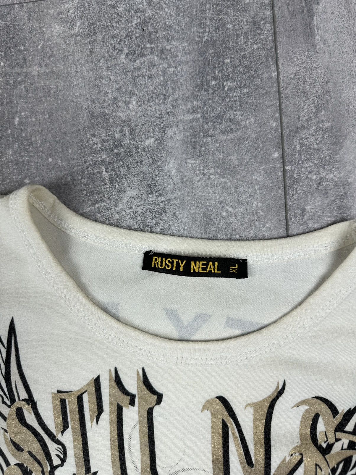 Rusty Rusty Neal Overprint Logo Y2K T-Shirt Size US XL / EU 56 / 4 - 7 Thumbnail