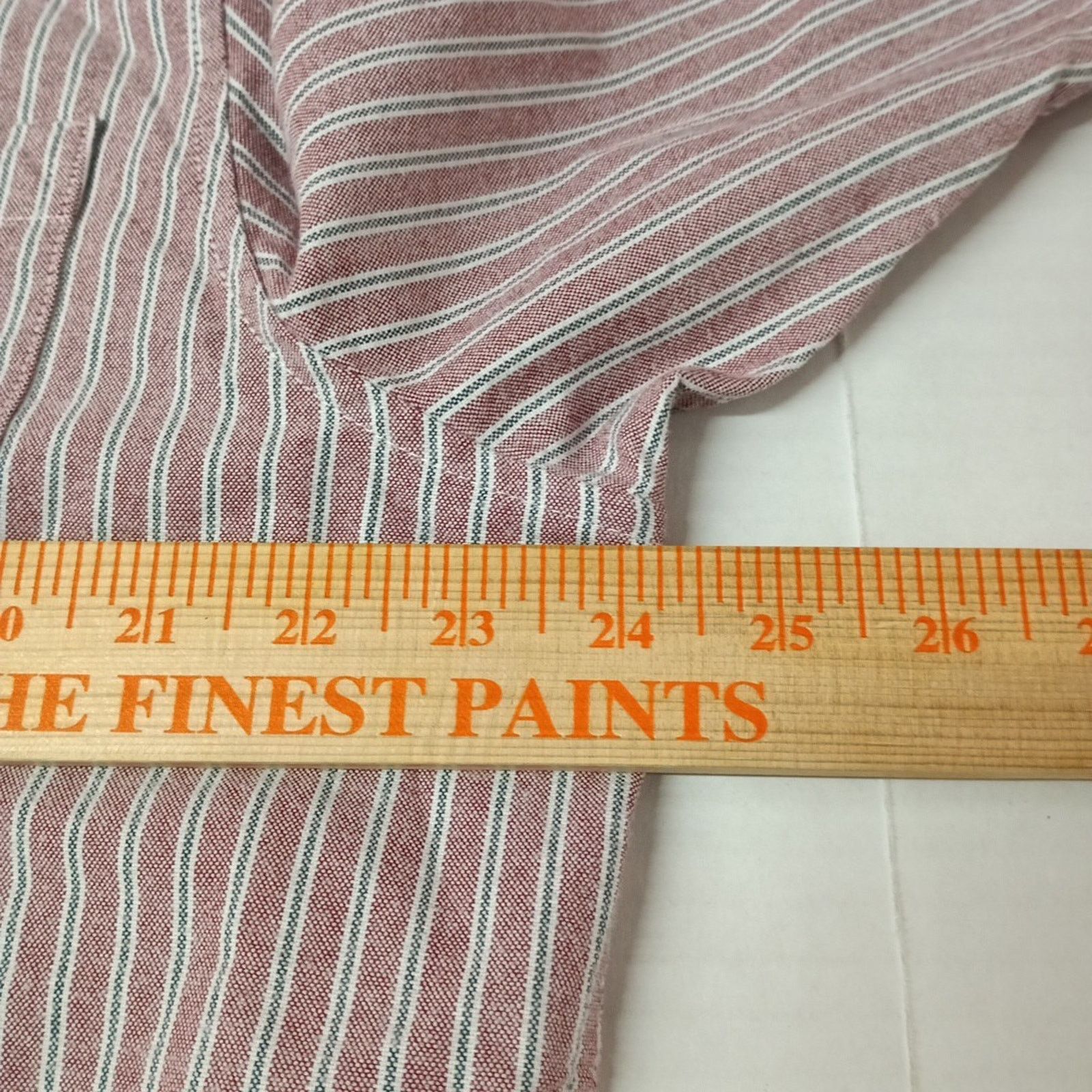 Chaps Chaps Seacoast Oxford Woven Shirt Men XL Pomegranate Striped Size US XL / EU 56 / 4 - 5 Thumbnail