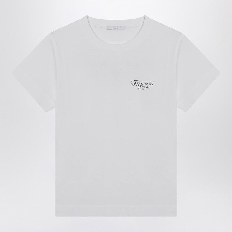 Givenchy White Cotton T-Shirt With Logo Print