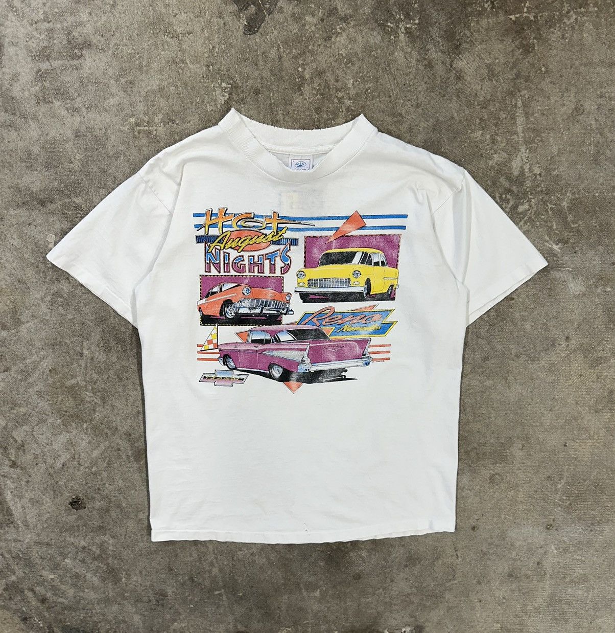 Delta Vintage 90s Hot August Nights Car T-Shirt Size US L / EU 52-54 / 3 - 1 Thumbnail