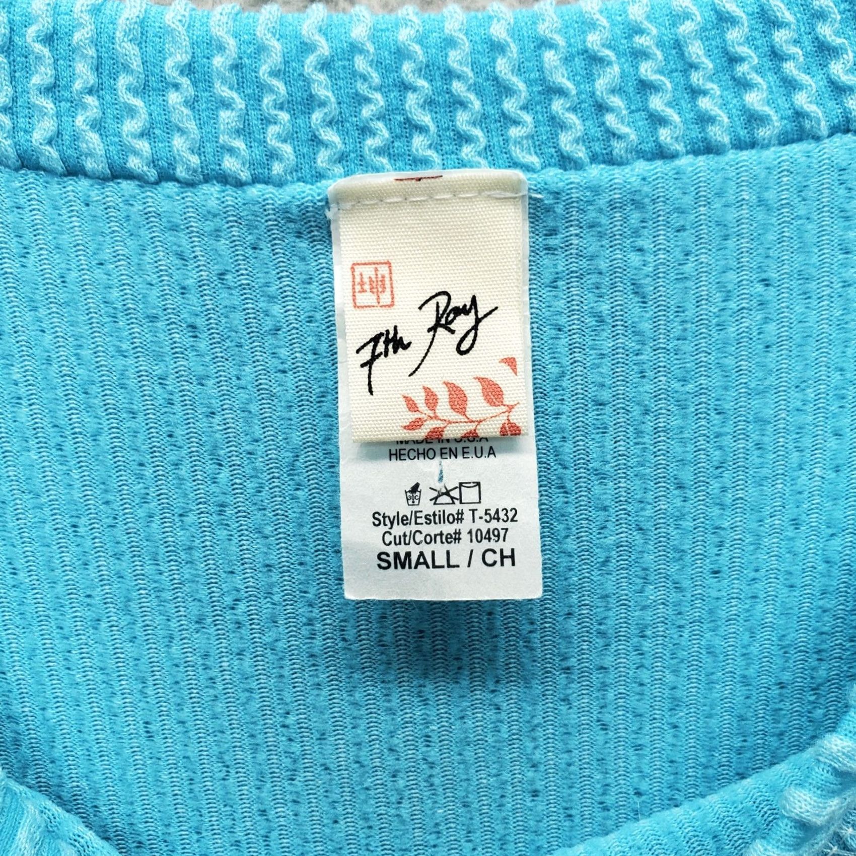 Vintage 7th Ray T-Shirt Womens Small Multi Ribbed Short Sleeve Crew Neck Pullover Size S / US 4 / IT 40 - 5 Thumbnail