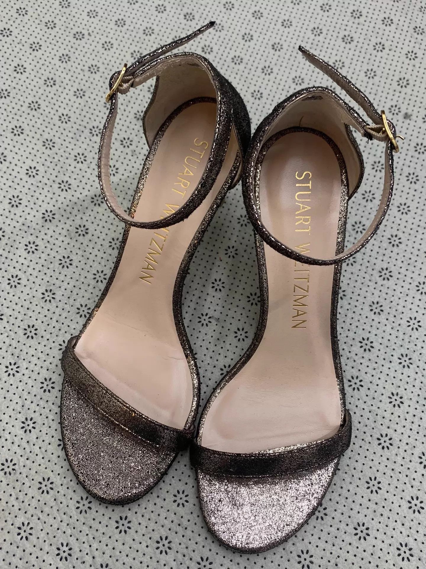 Stuart Weitzman SW Sparkle Strappy Heels EU 38.5 Size US 8 / IT 38 - 1 Thumbnail