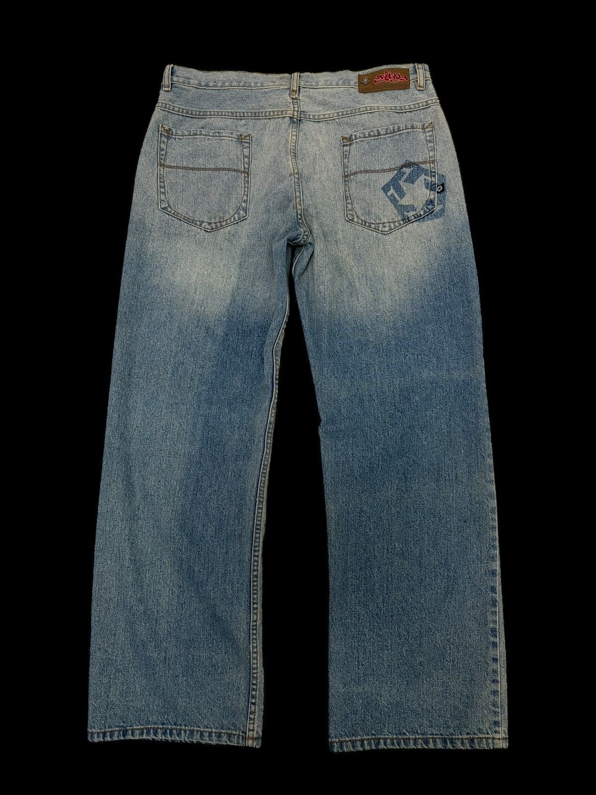 Tribal Streetwear Y2K 🔥 TRIBAL FADE BLUE WASHED BAGGY LOOSE DENIM JEANS Size US 38 / EU 54 - 2 Thumbnail